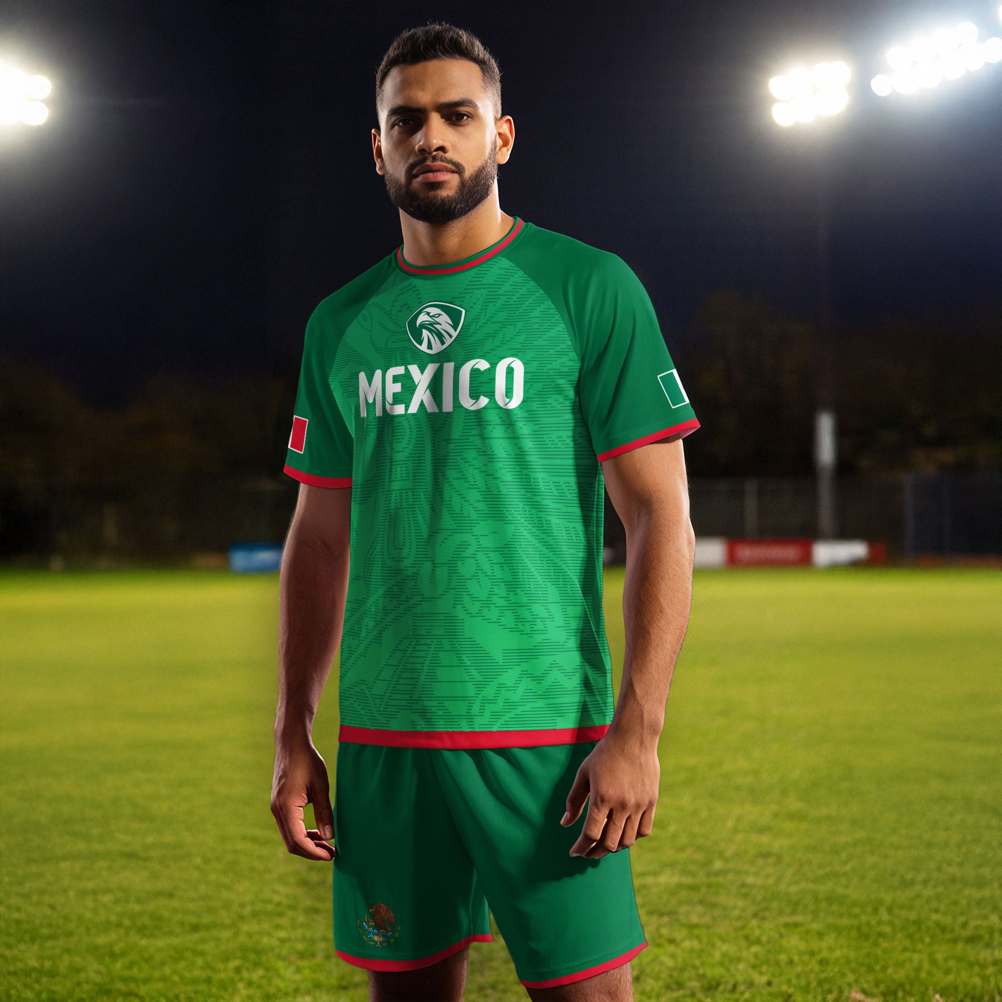 Mexico Green National Emblem Heritage Soccer Jersey