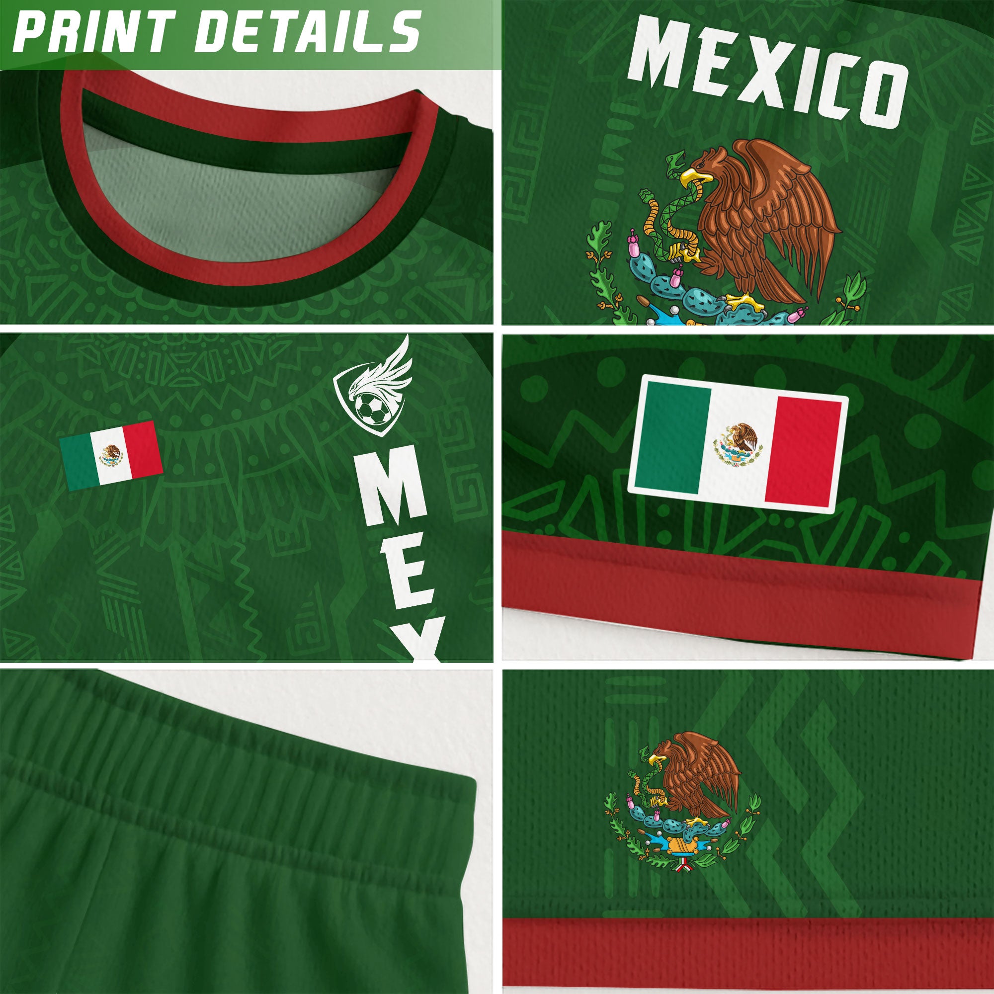 Mexico Green Heritage Soccer Jersey With National Emblem