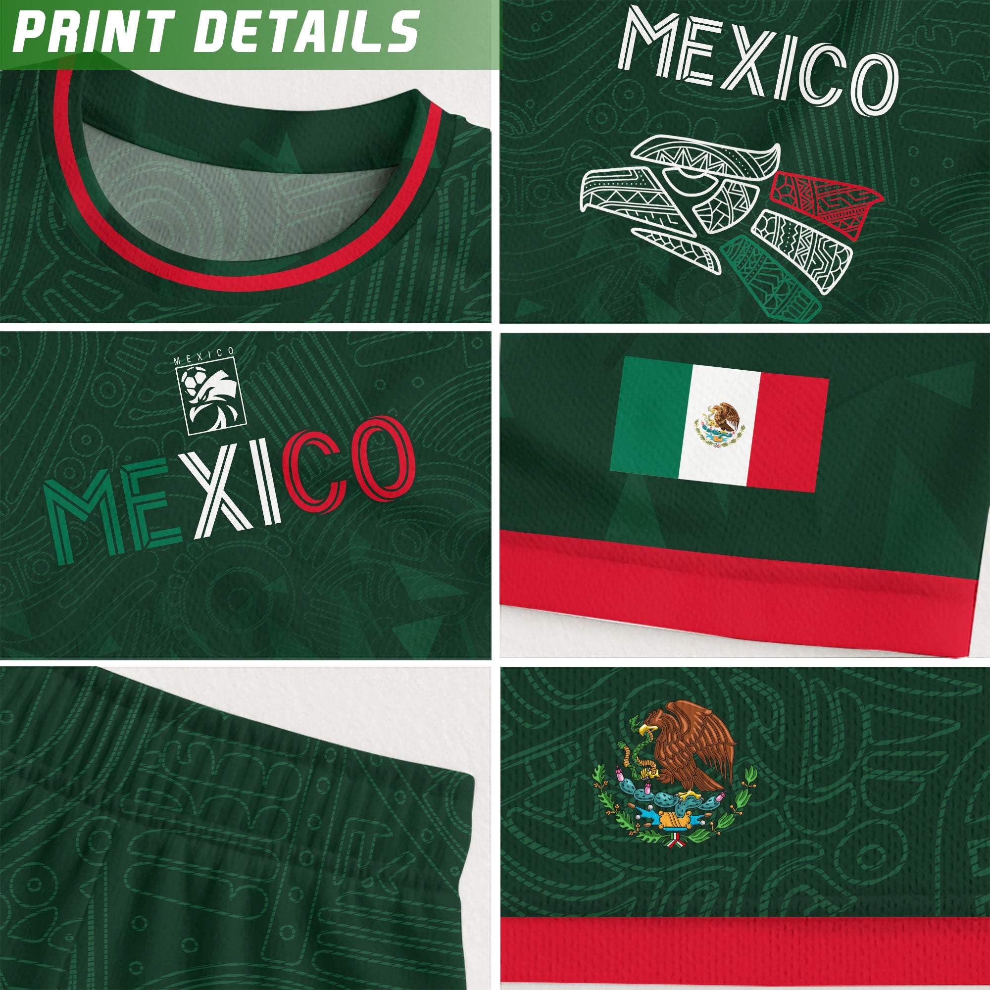 Mexico Green Geometric Aztec Pride Soccer Jersey