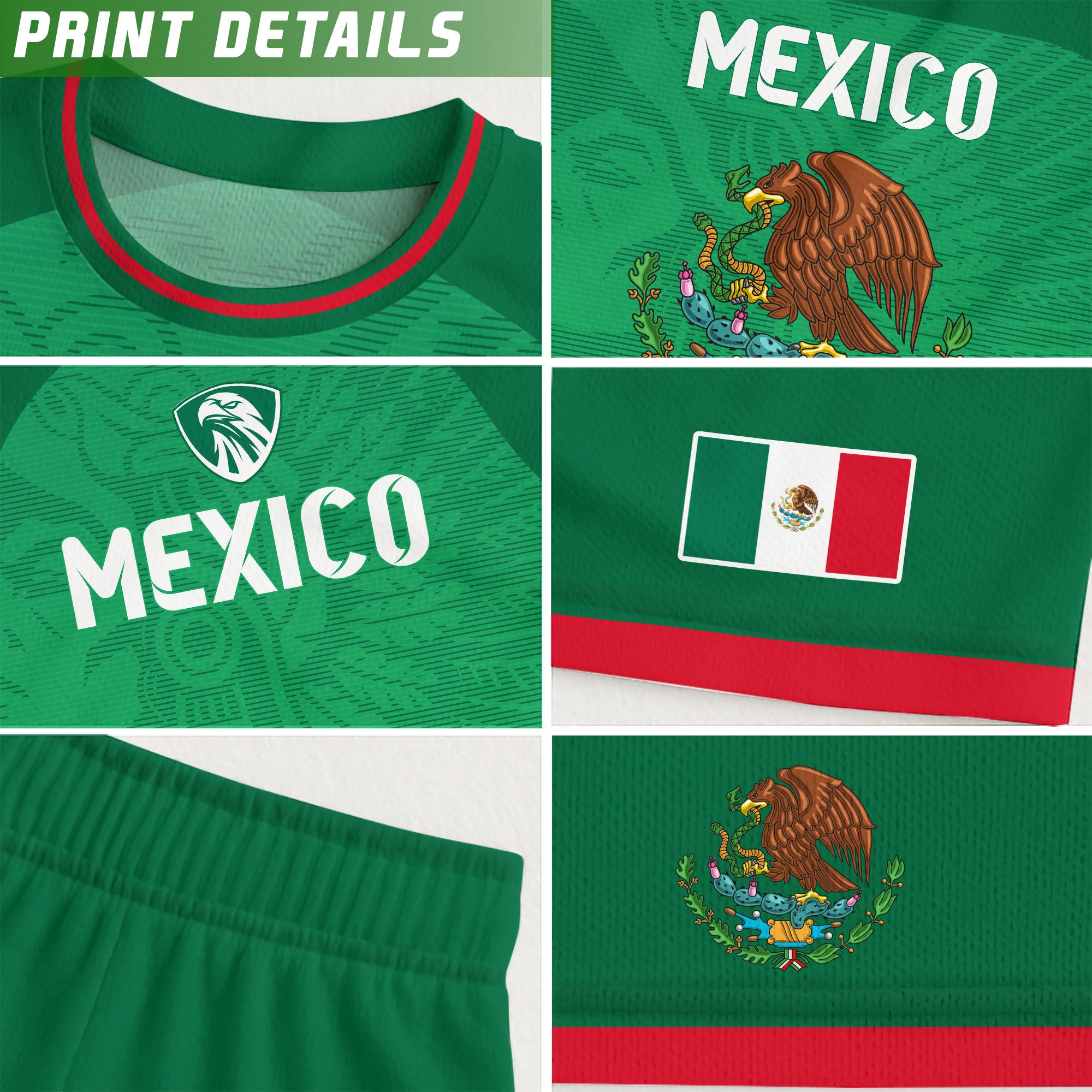 Mexico Green National Emblem Heritage Soccer Jersey