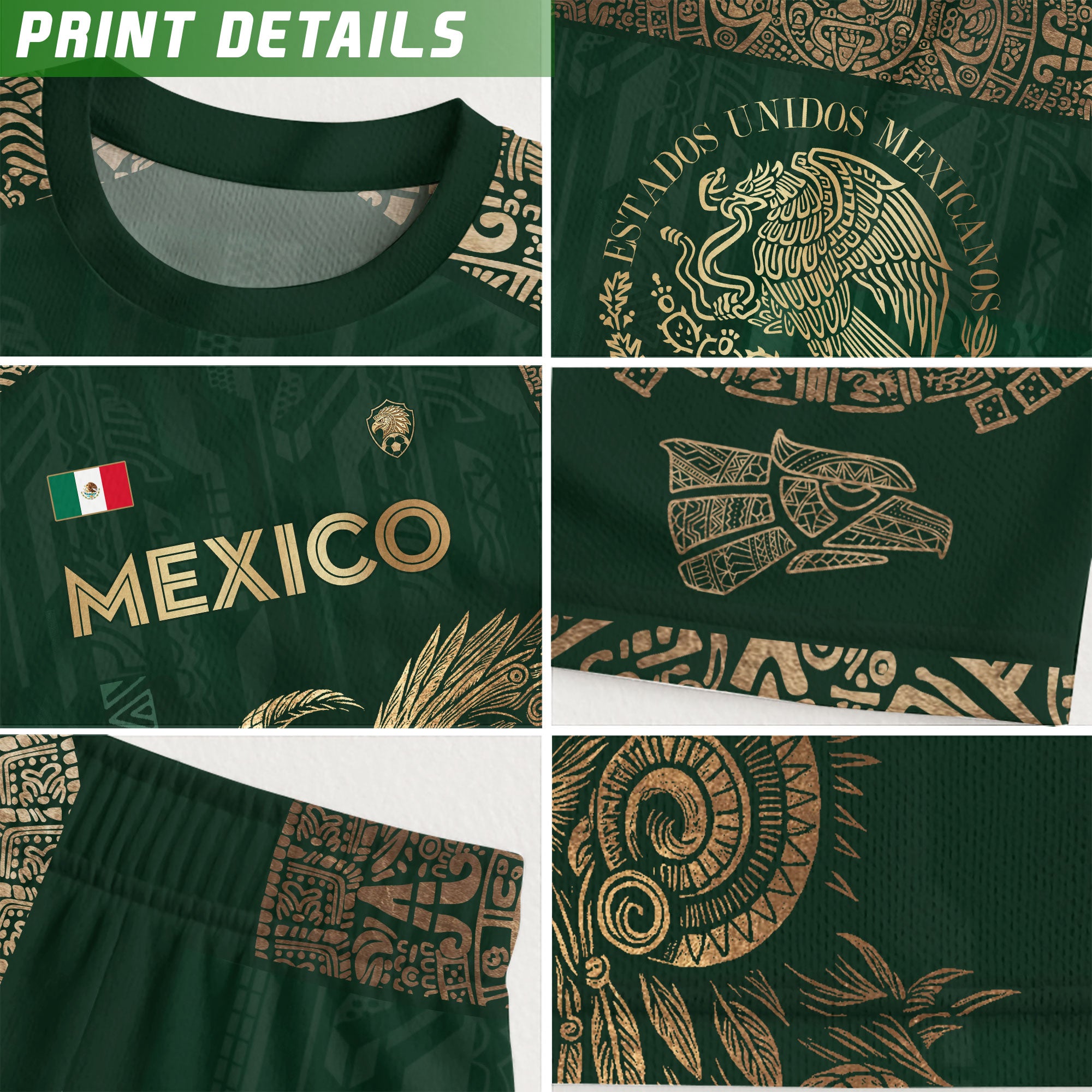 Mexico Green Aztec Eagle Heritage Soccer Jersey