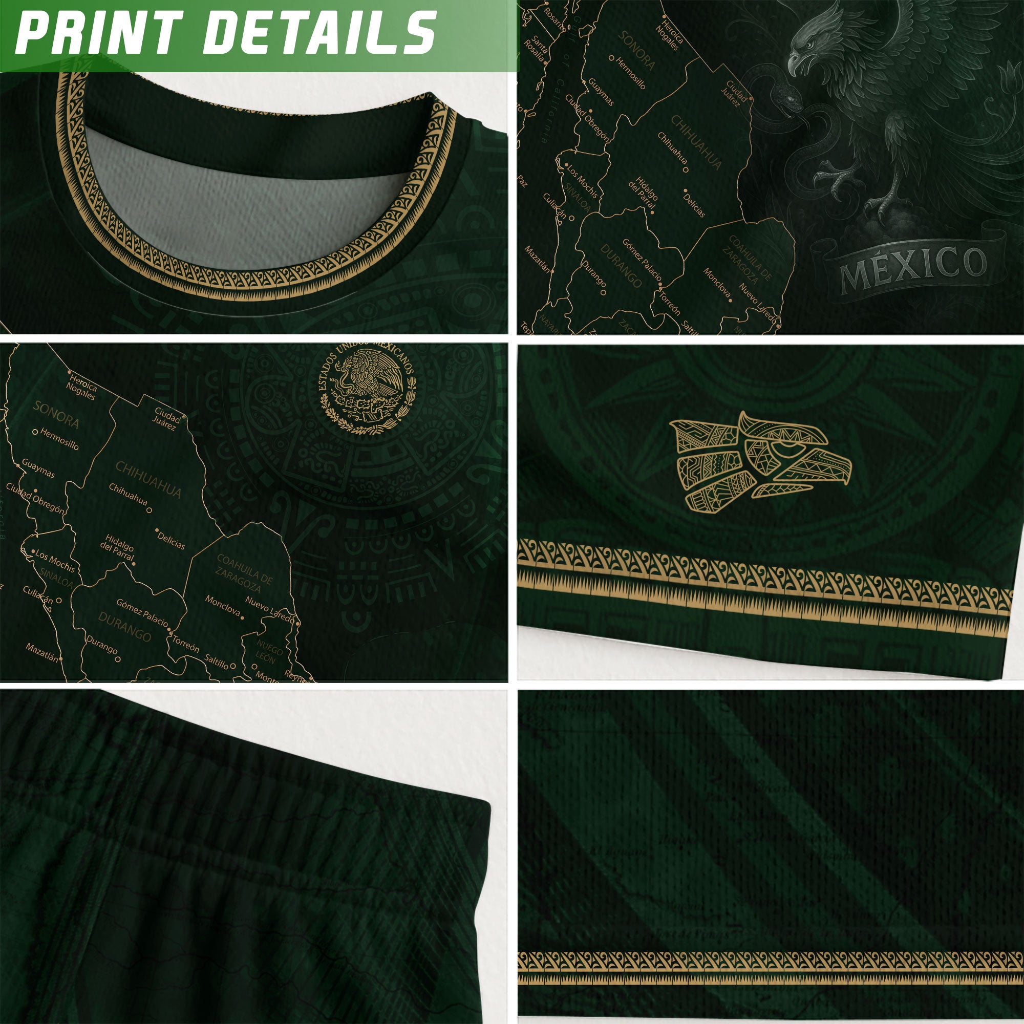 Mexico Green Map Design Aztec Heritage Pride Soccer Jersey