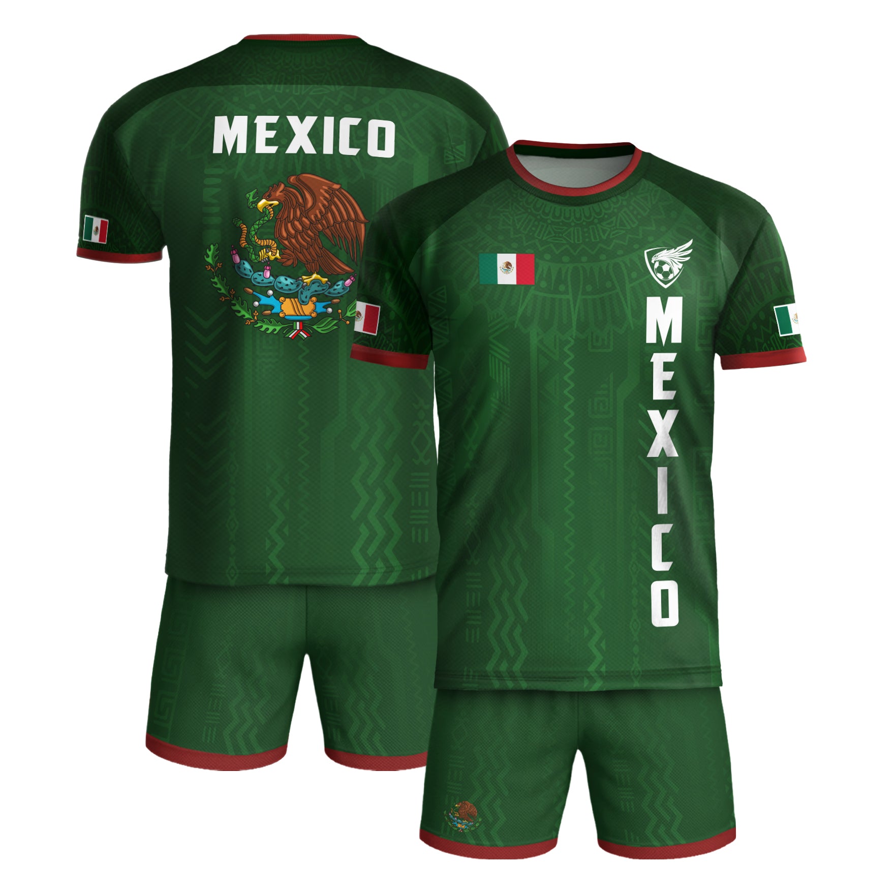 Mexico Green Heritage Soccer Jersey With National Emblem