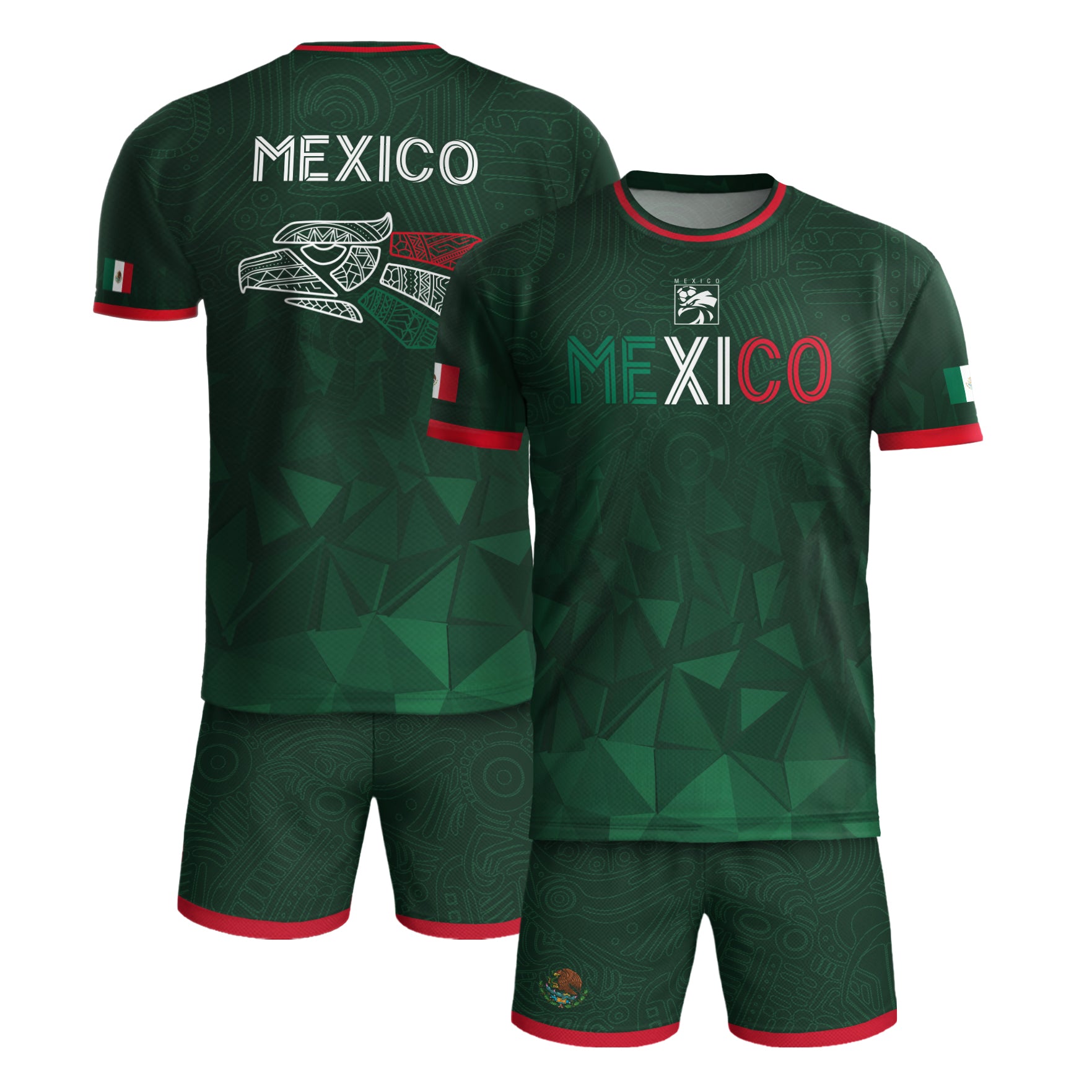 Mexico Green Geometric Aztec Pride Soccer Jersey