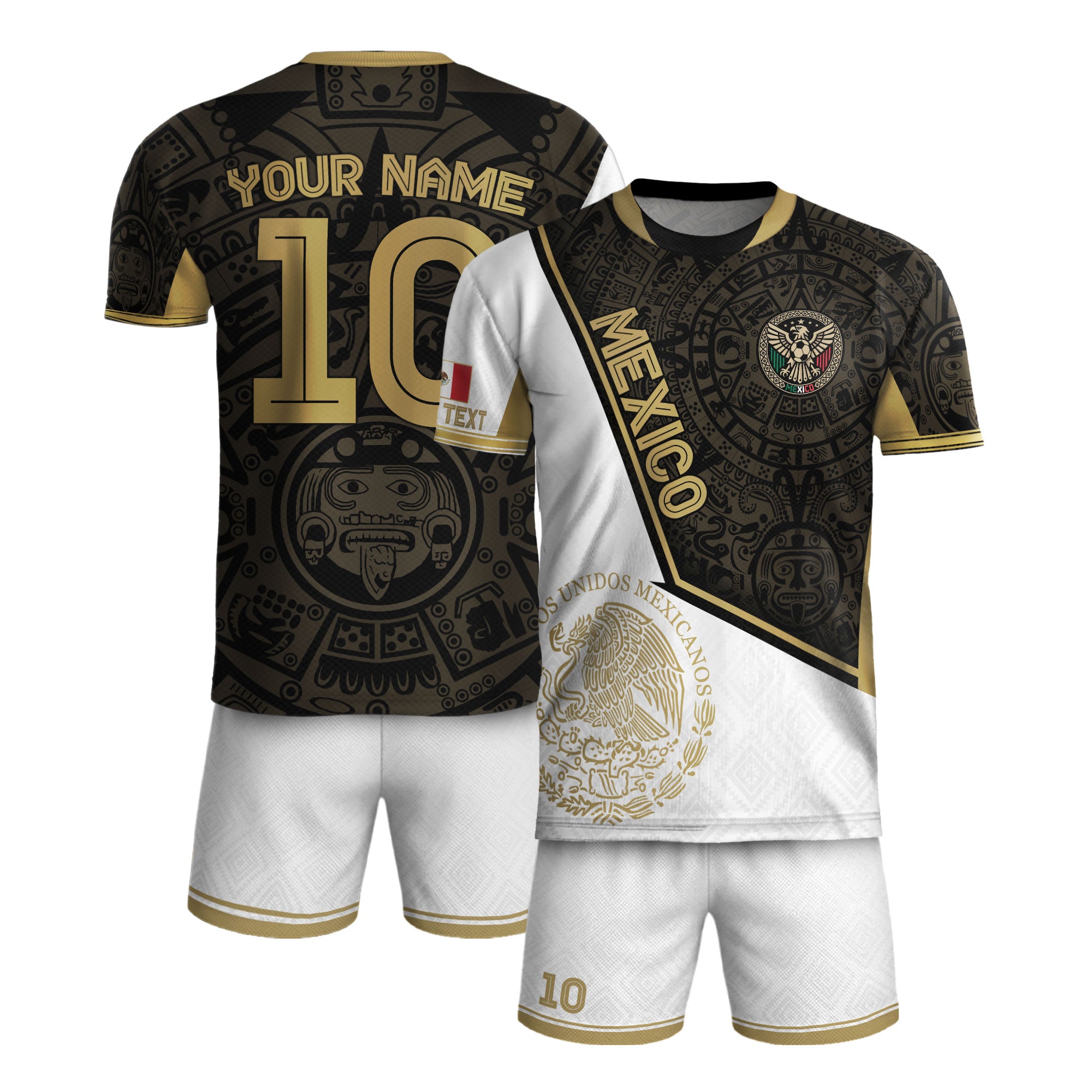 Custom Mexico Soccer Jersey with Name & Number – Aztec Style