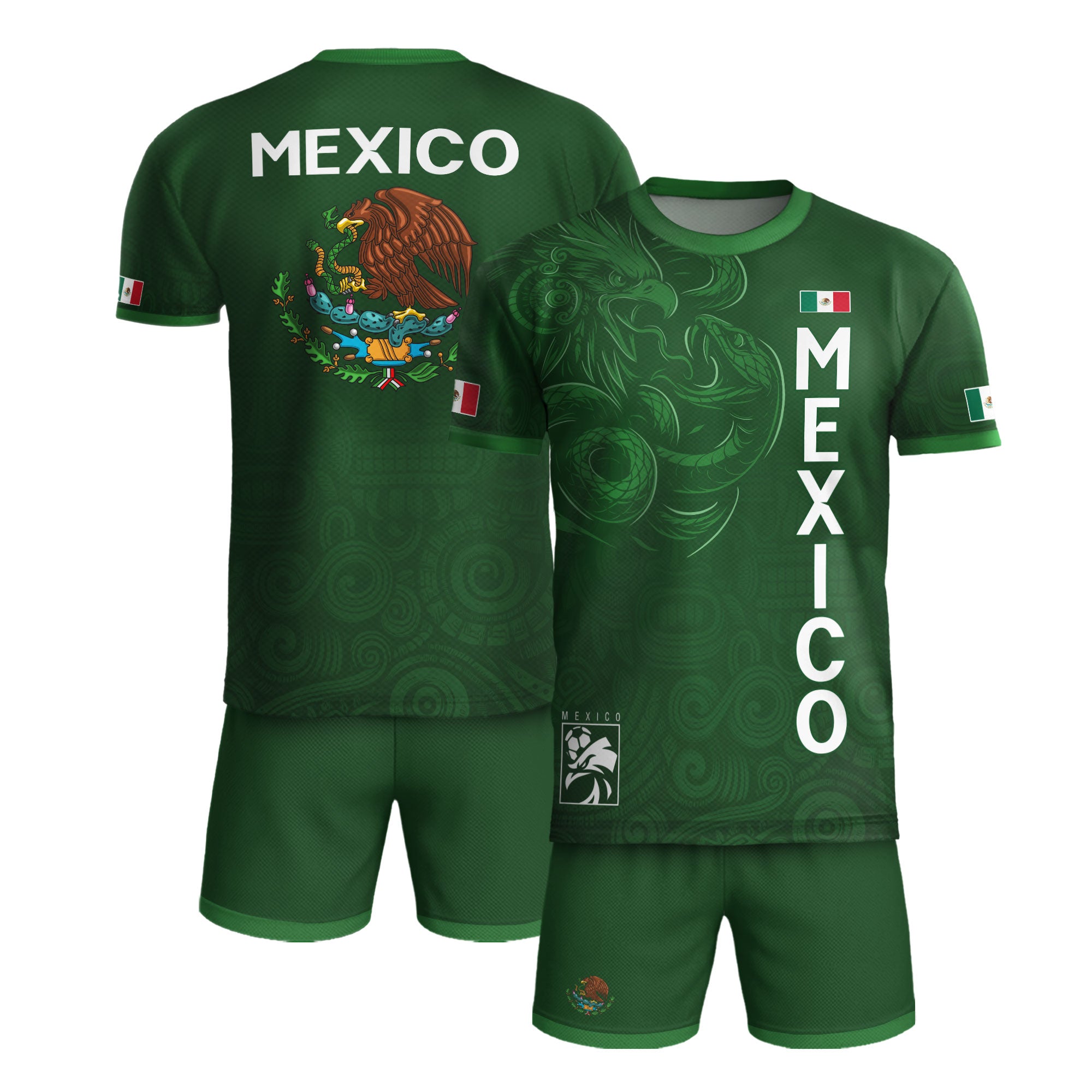 Mexico Green Eagle and Serpent National Pride Soccer Jersey