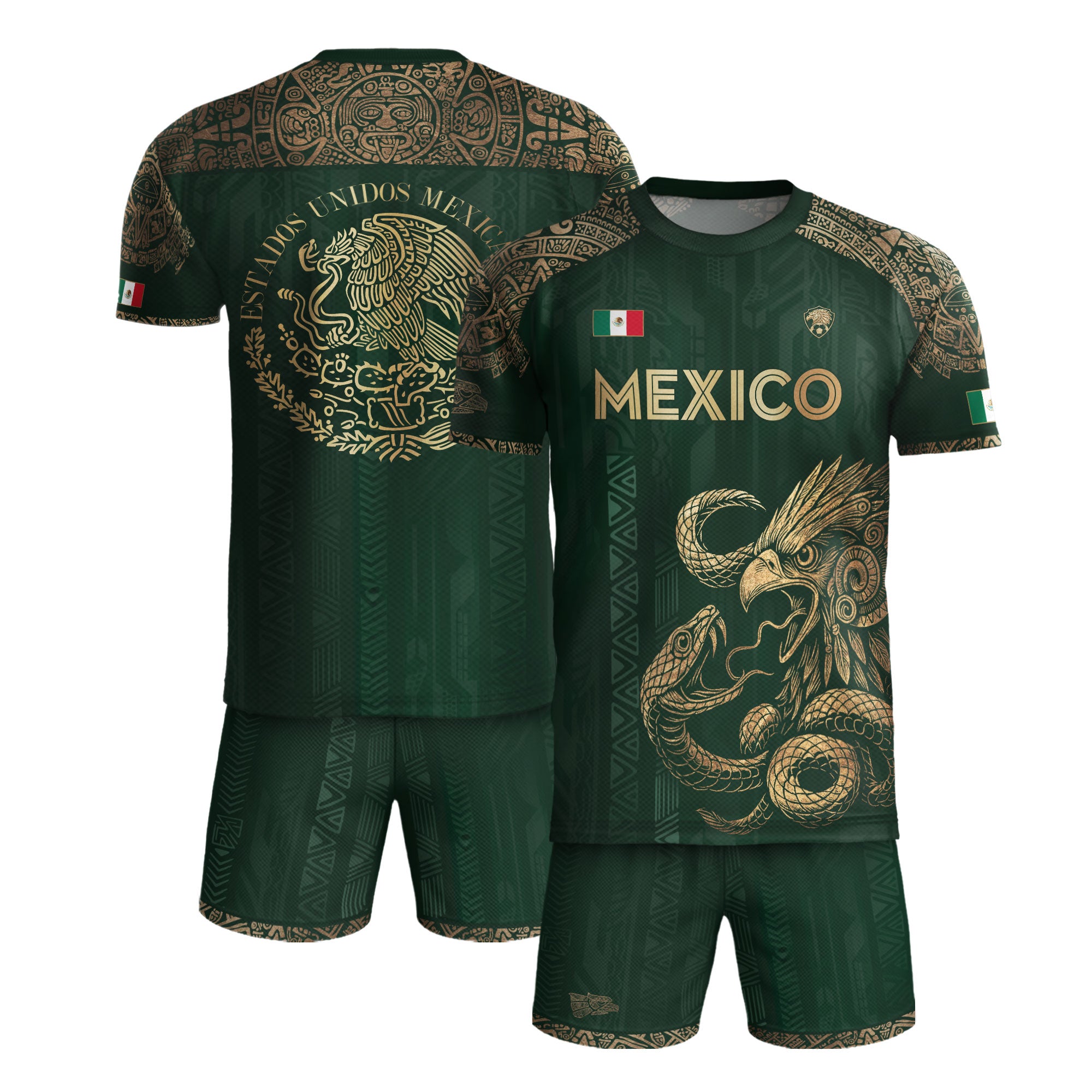 Mexico Green Aztec Eagle Heritage Soccer Jersey