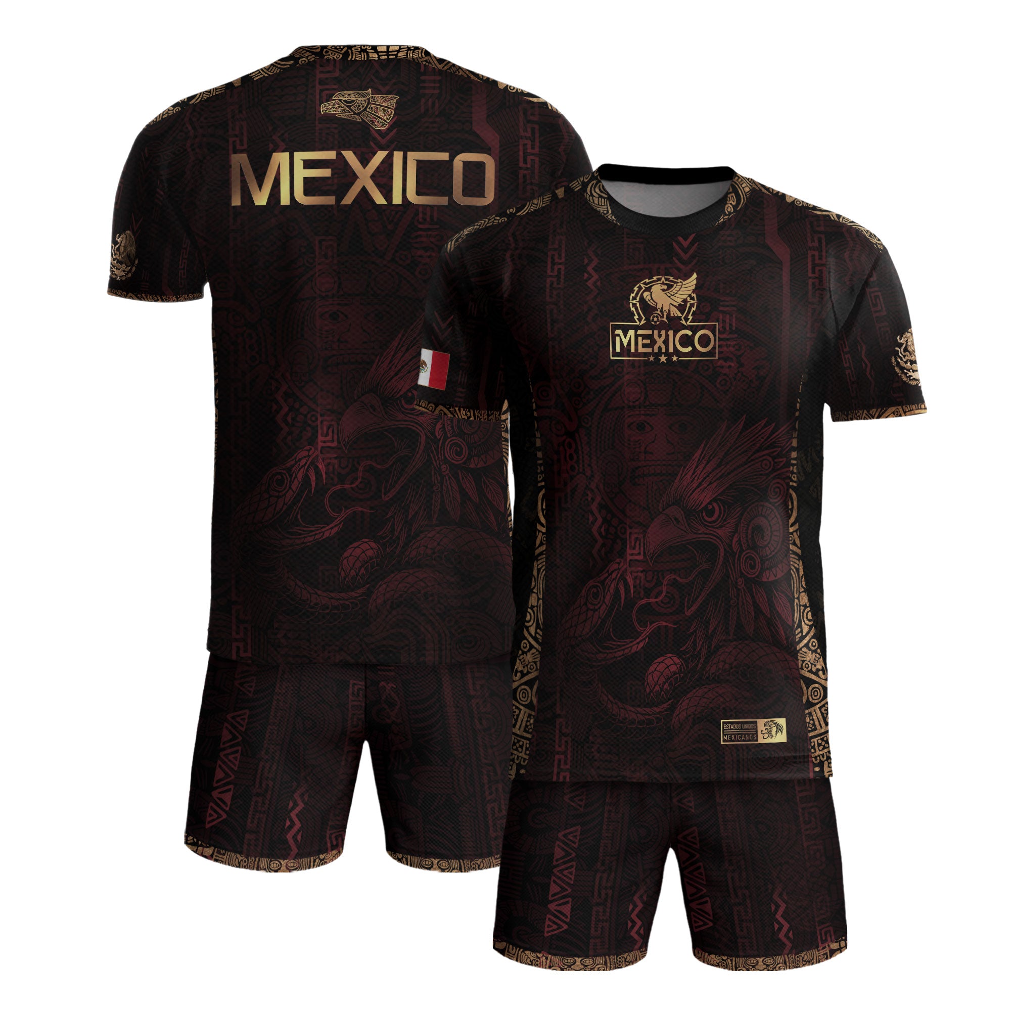 Mexico Maroon Aztec Eagle Heritage Soccer Jersey