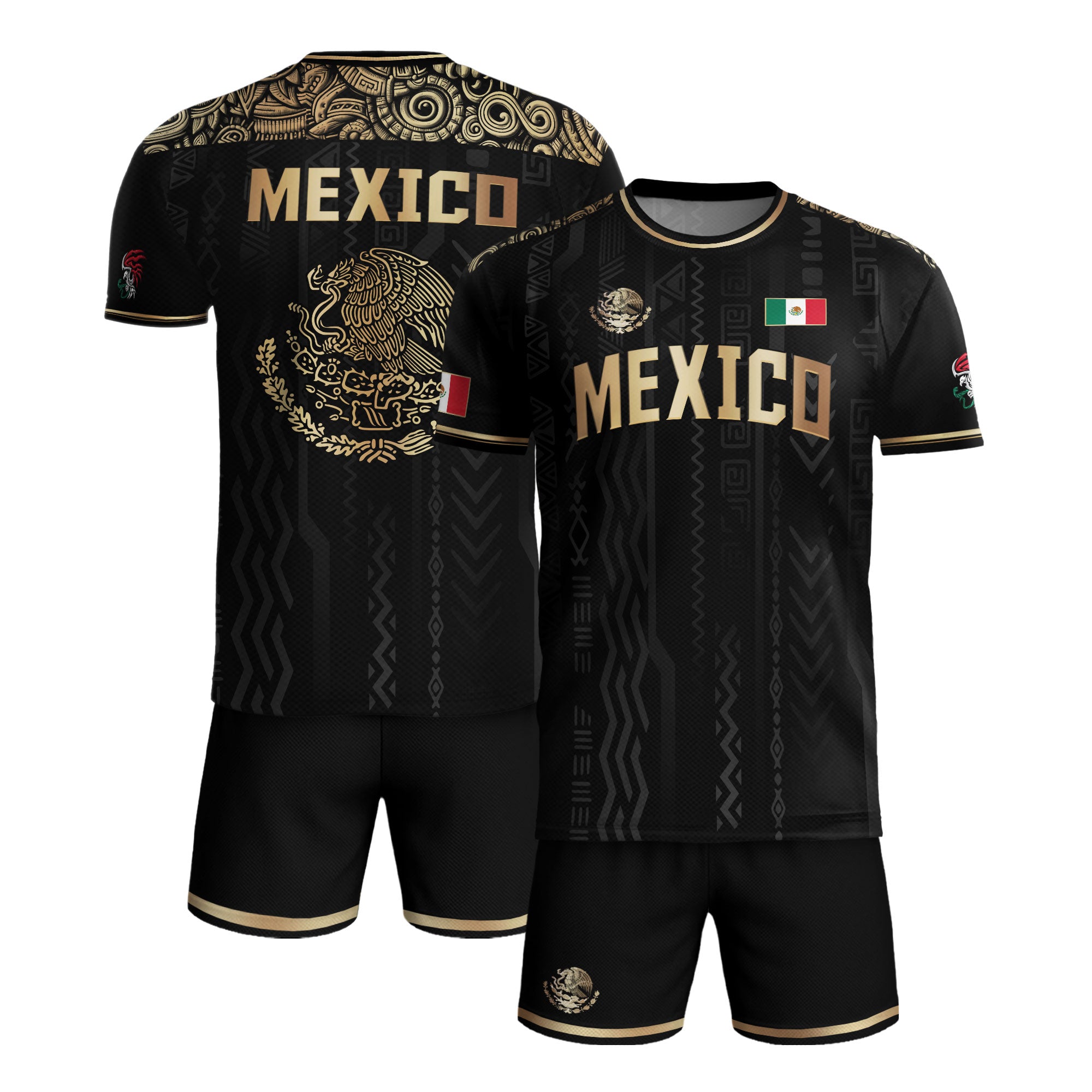 Mexico Black Gold National Emblem Soccer Jersey