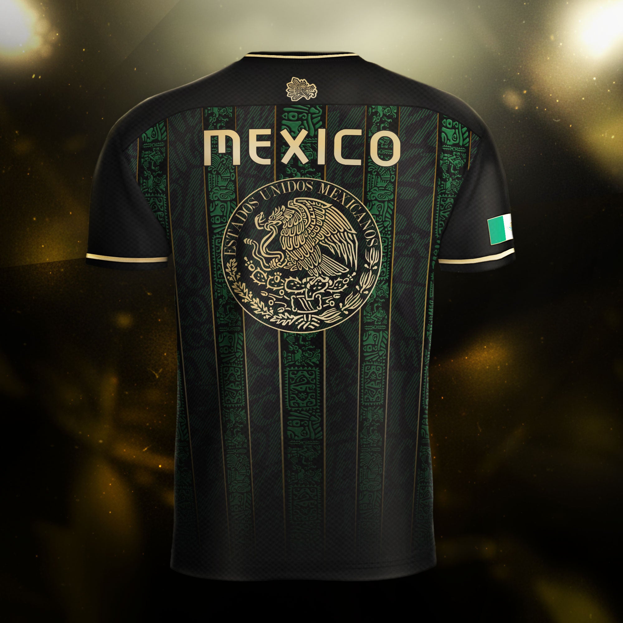 Mexico Aztec Ancient Heritage National Seal Mens Football Soccer Jersey
