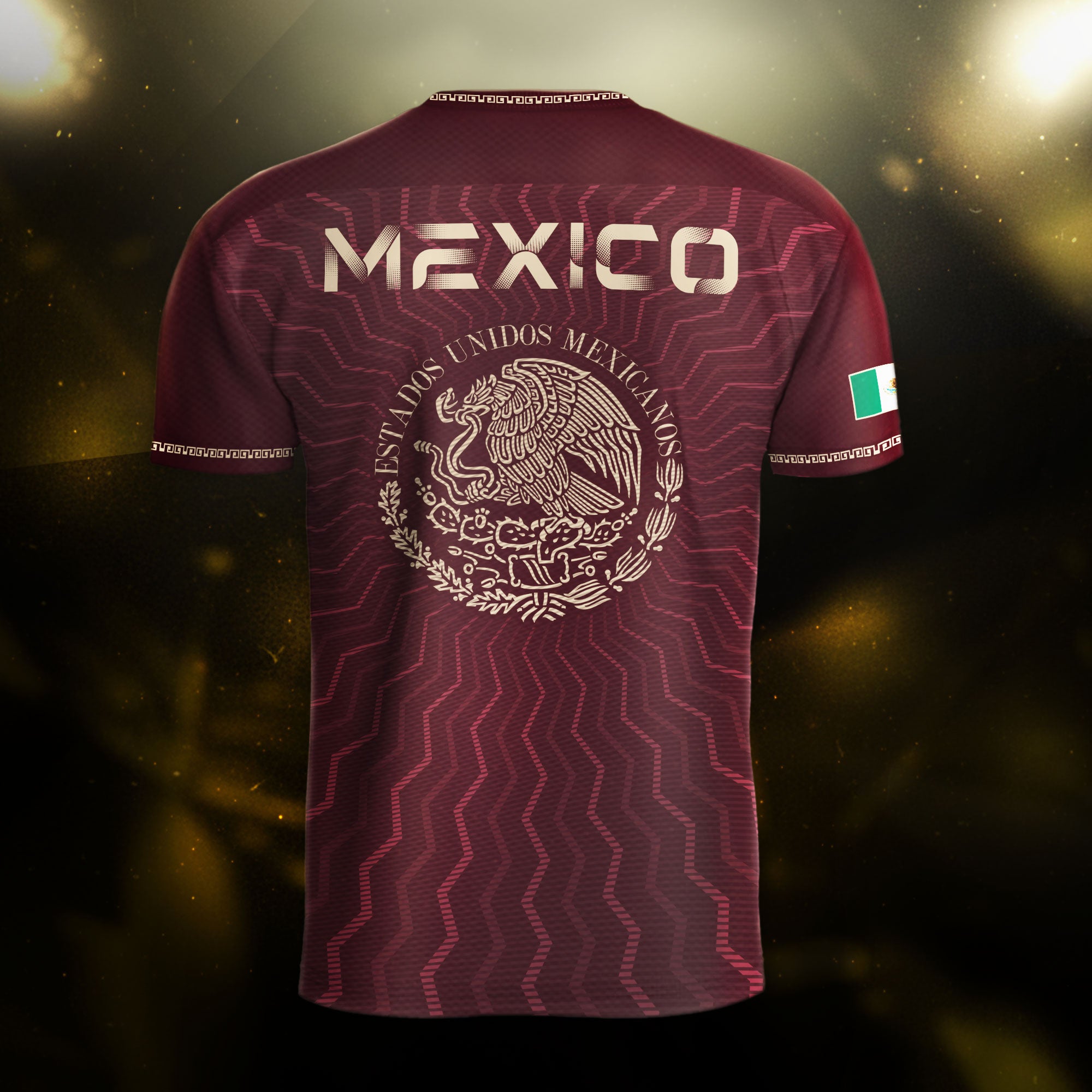 Mexico Maroon Feathered Serpent National Seal Heritage Mens Culture Soccer Jersey