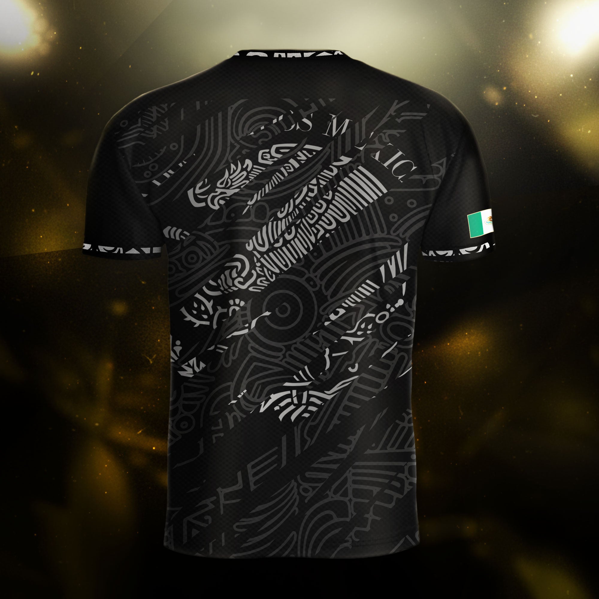 Mexico Black Grey Feathered Serpent Heritage Mens Football Soccer Jersey