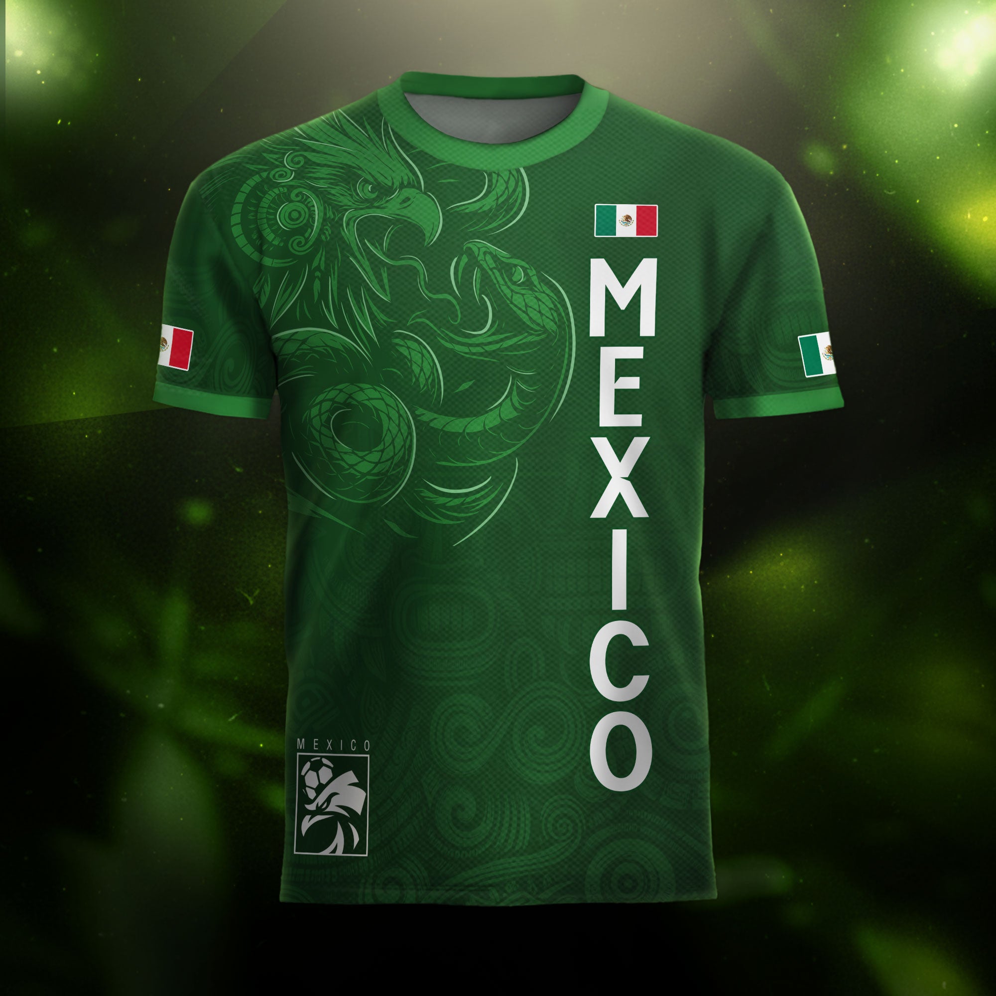 Mexico Green Eagle and Serpent National Pride Soccer Jersey