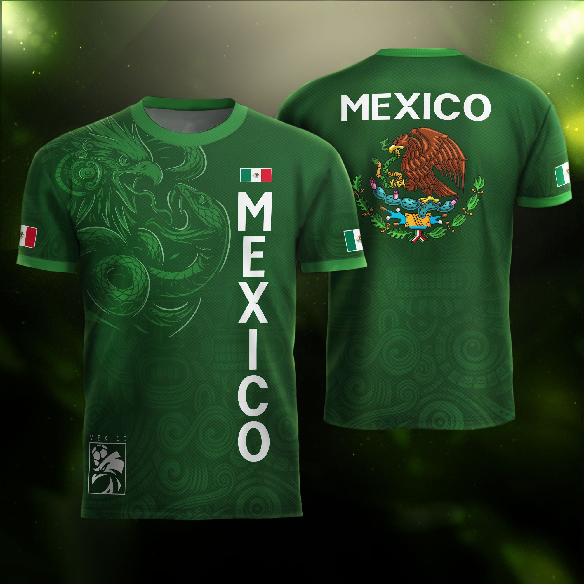 Mexico Green Eagle and Serpent National Pride Soccer Jersey