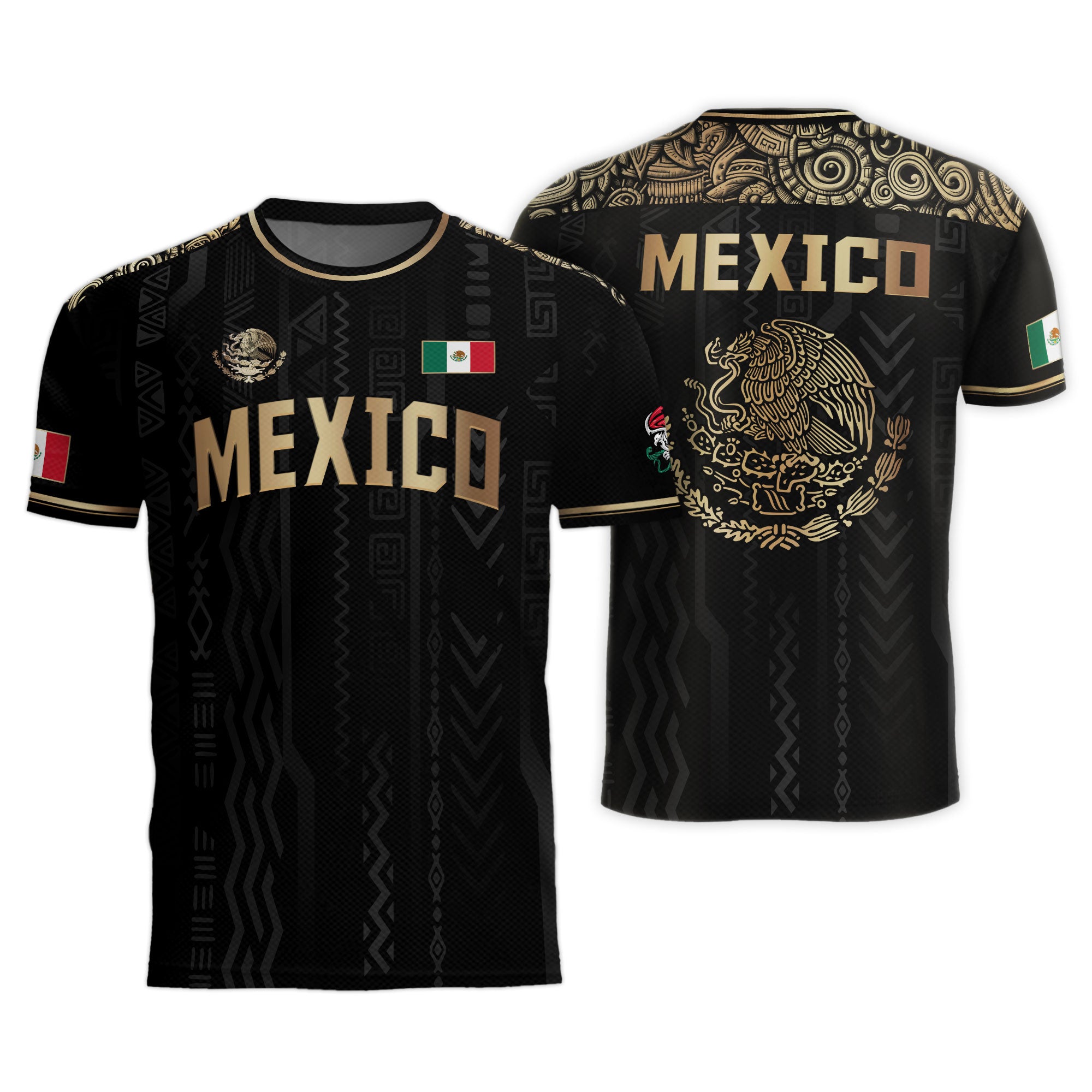 Mexico Black Gold National Emblem Soccer Jersey