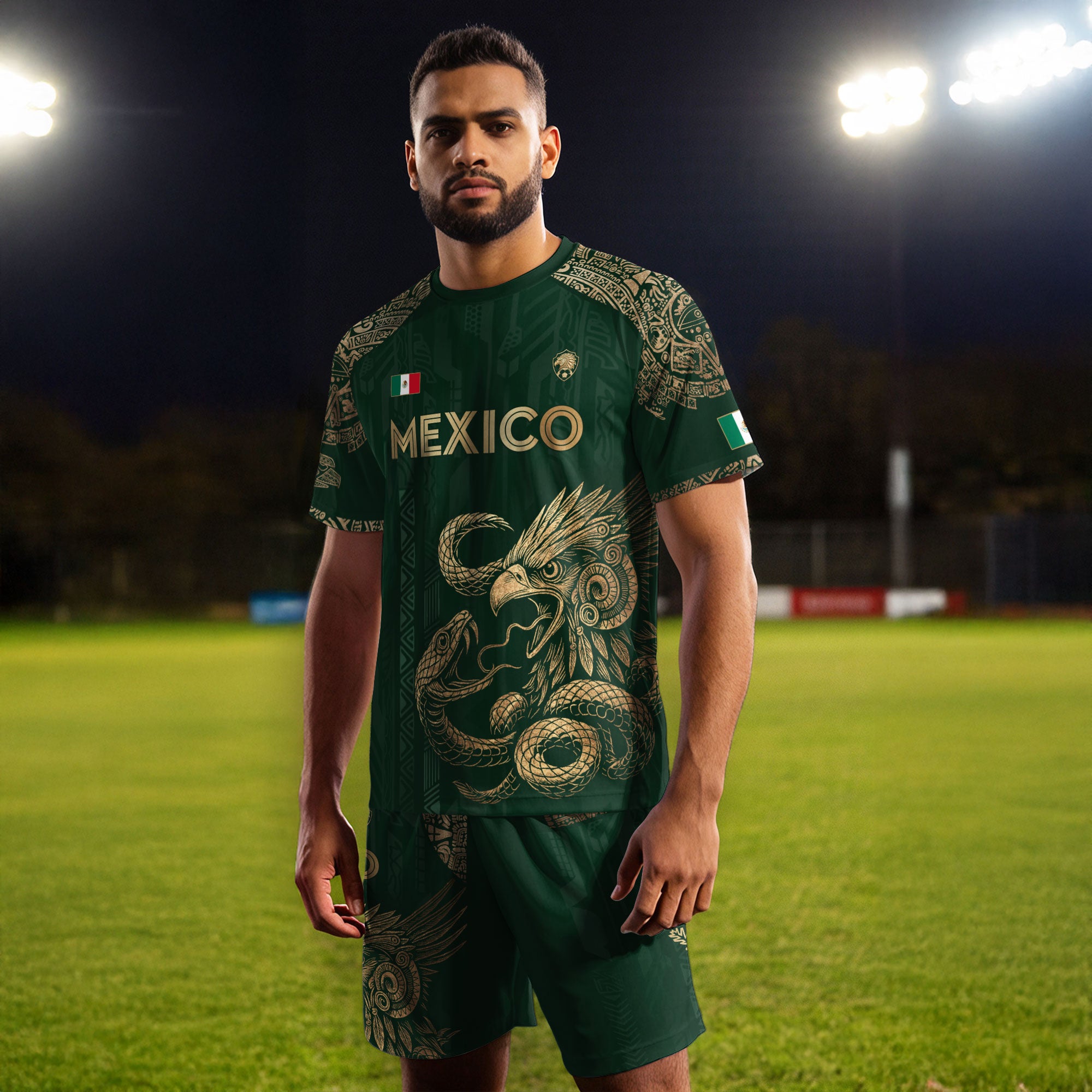 Mexico Green Aztec Eagle Heritage Soccer Jersey
