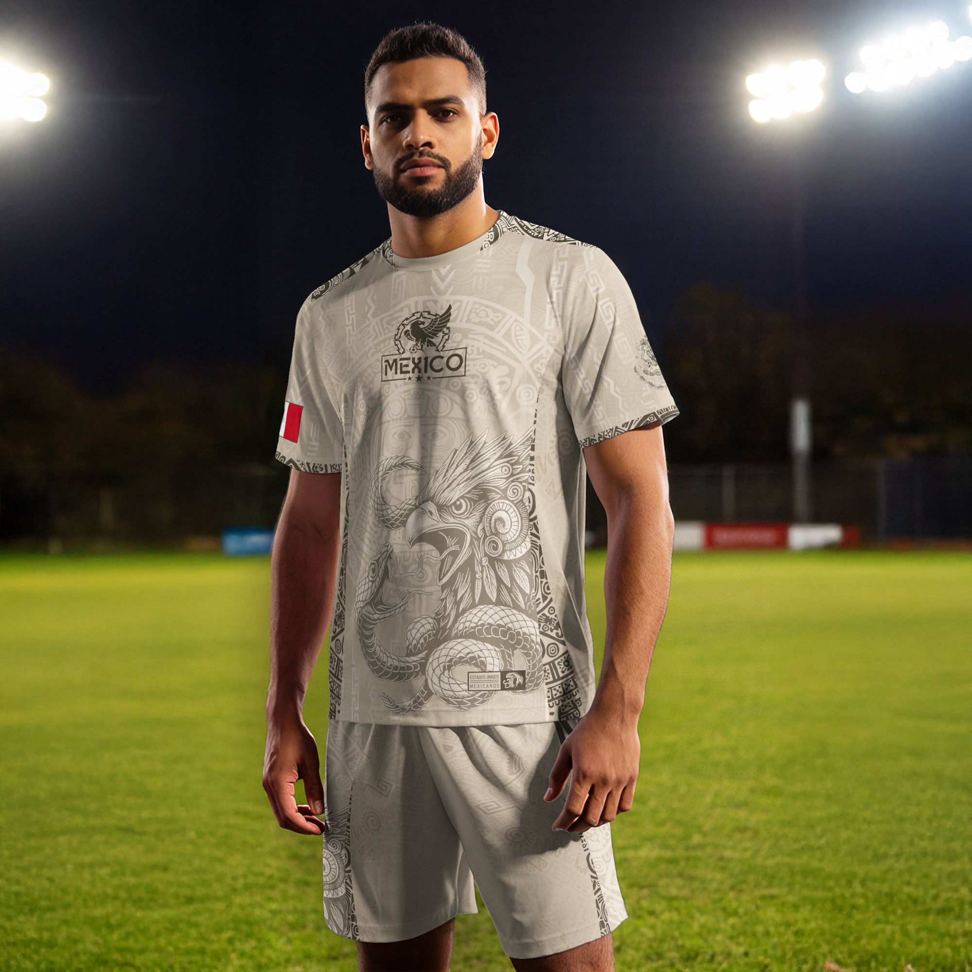 Mexico Beige Aztec Sunstone Eagle Heritage Soccer Jersey