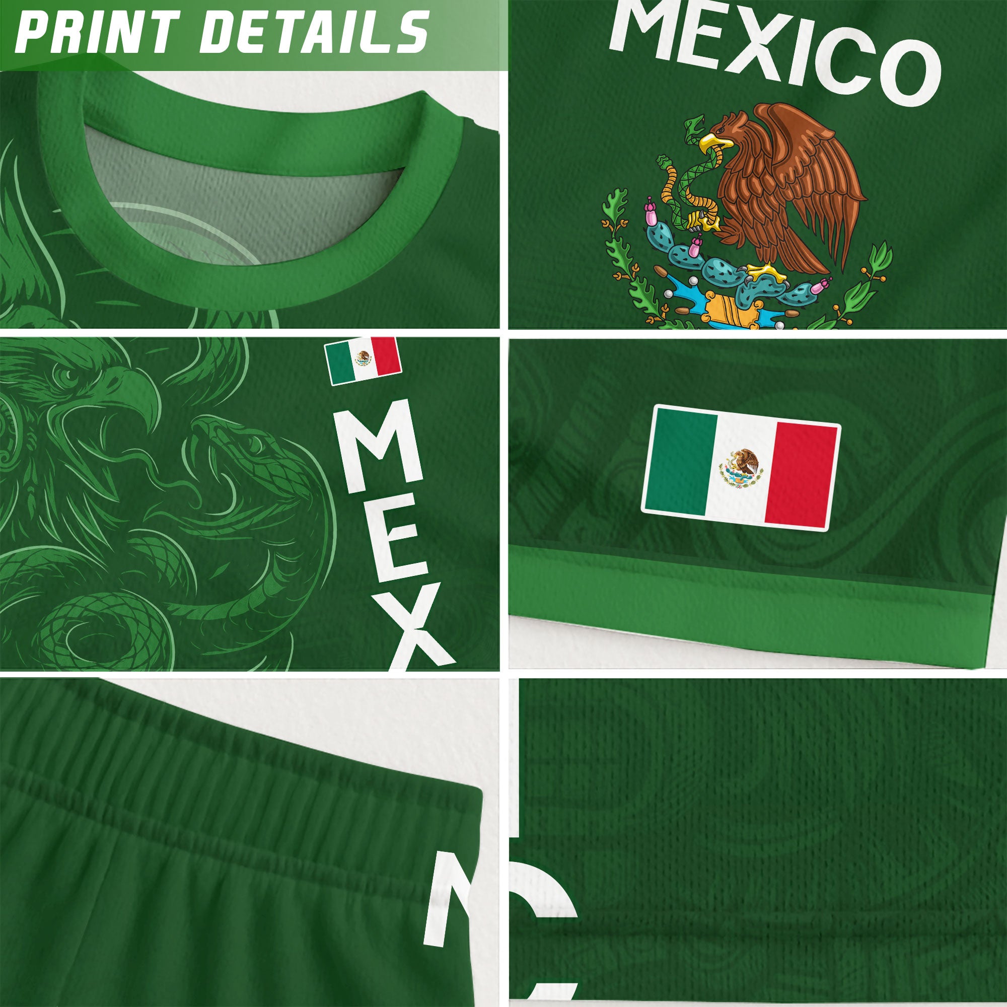 Mexico Green Eagle and Serpent National Pride Soccer Jersey