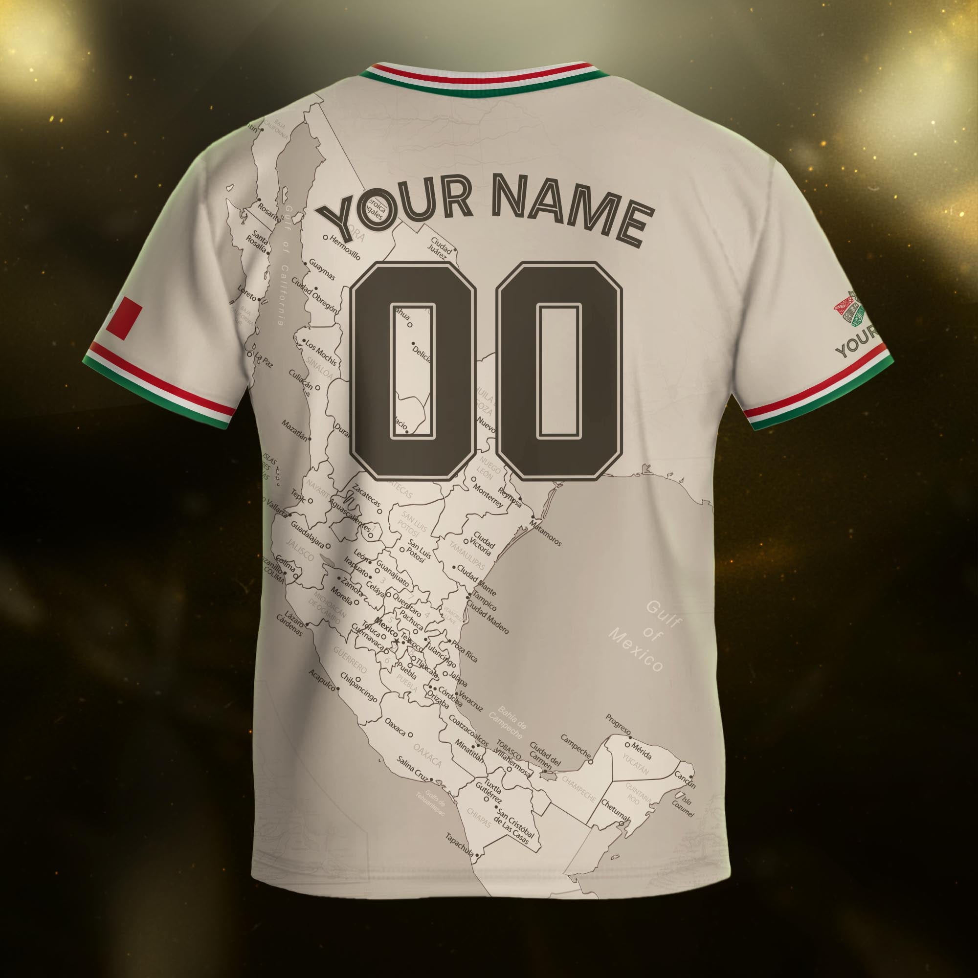Custom Mexico Kids Soccer Jersey Beige Heritage Map Design