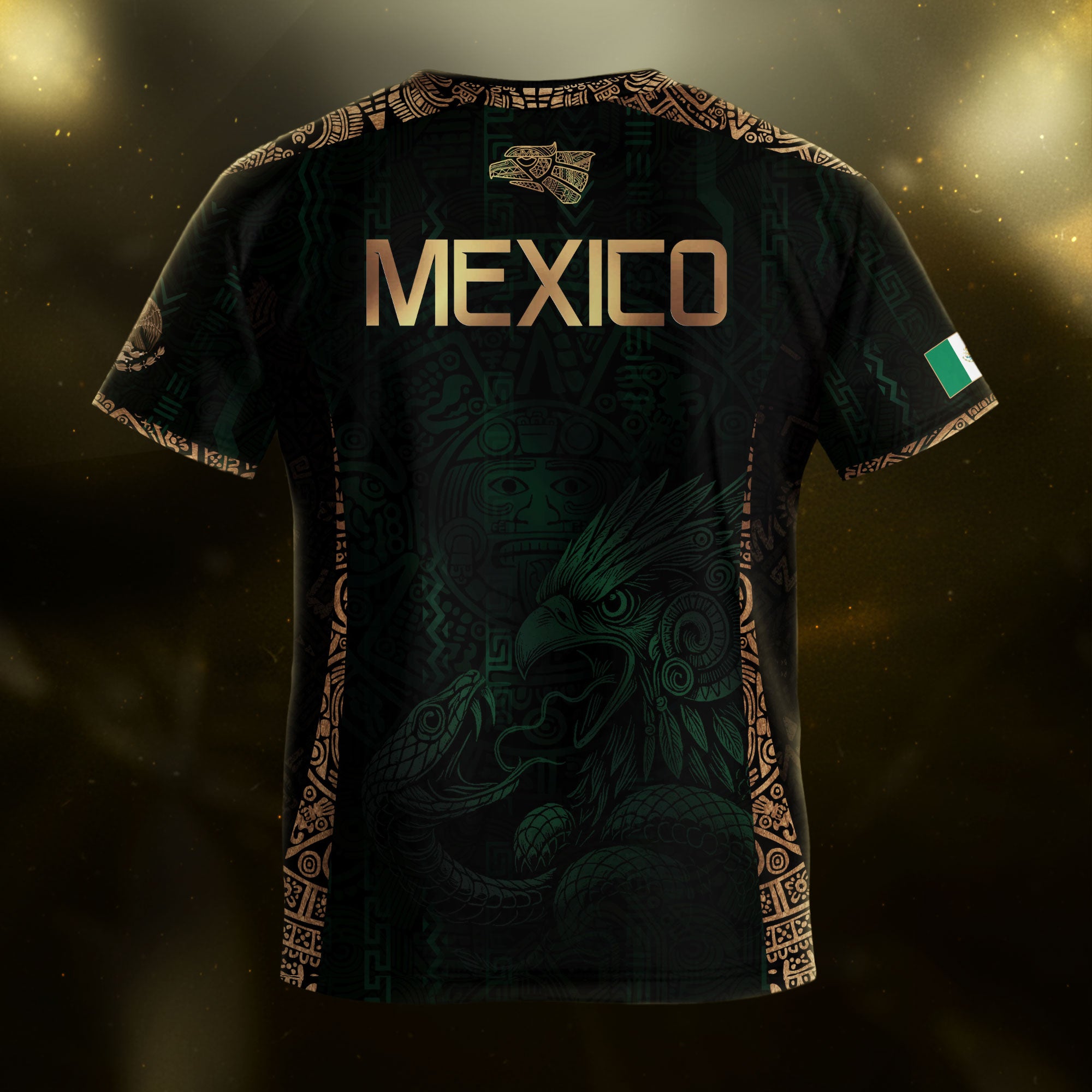 Mexico Emerald Dark Green Aztec Warrior Spirit Kids Soccer Jersey