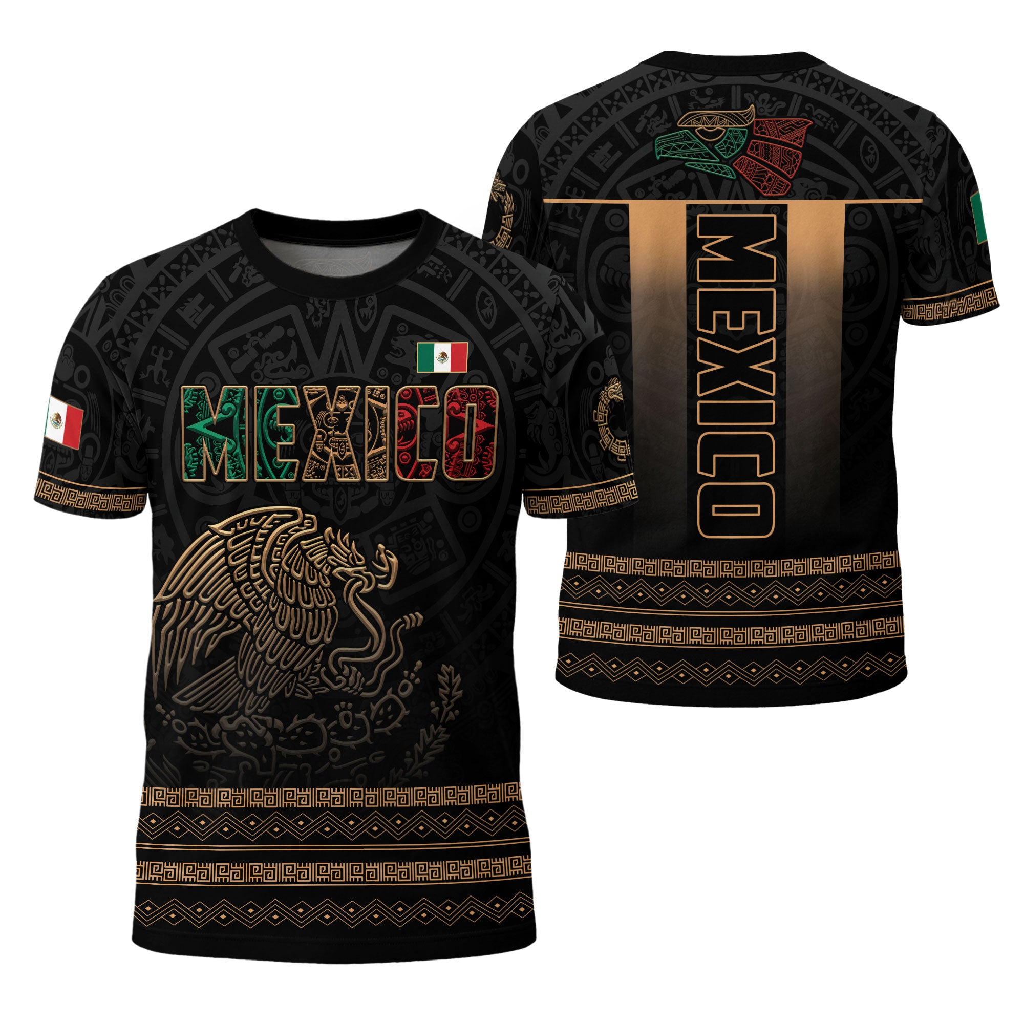 Mexico Aztec Eagle Gold Heritage Warrior Spirit Pride Legacy Shirt