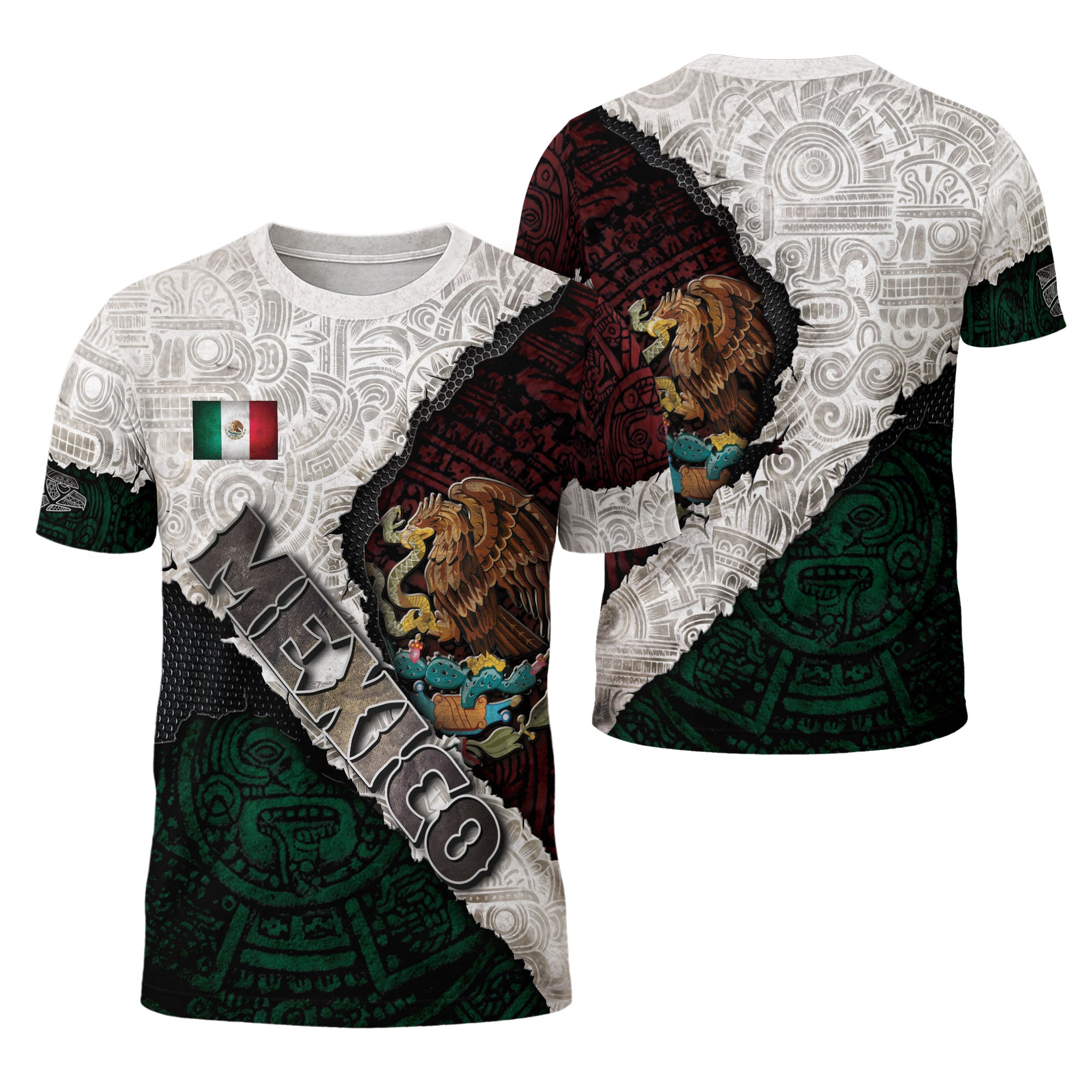 Mexico Flag Aztec Eagle Heritage Pride Warrior Legacy Shirt