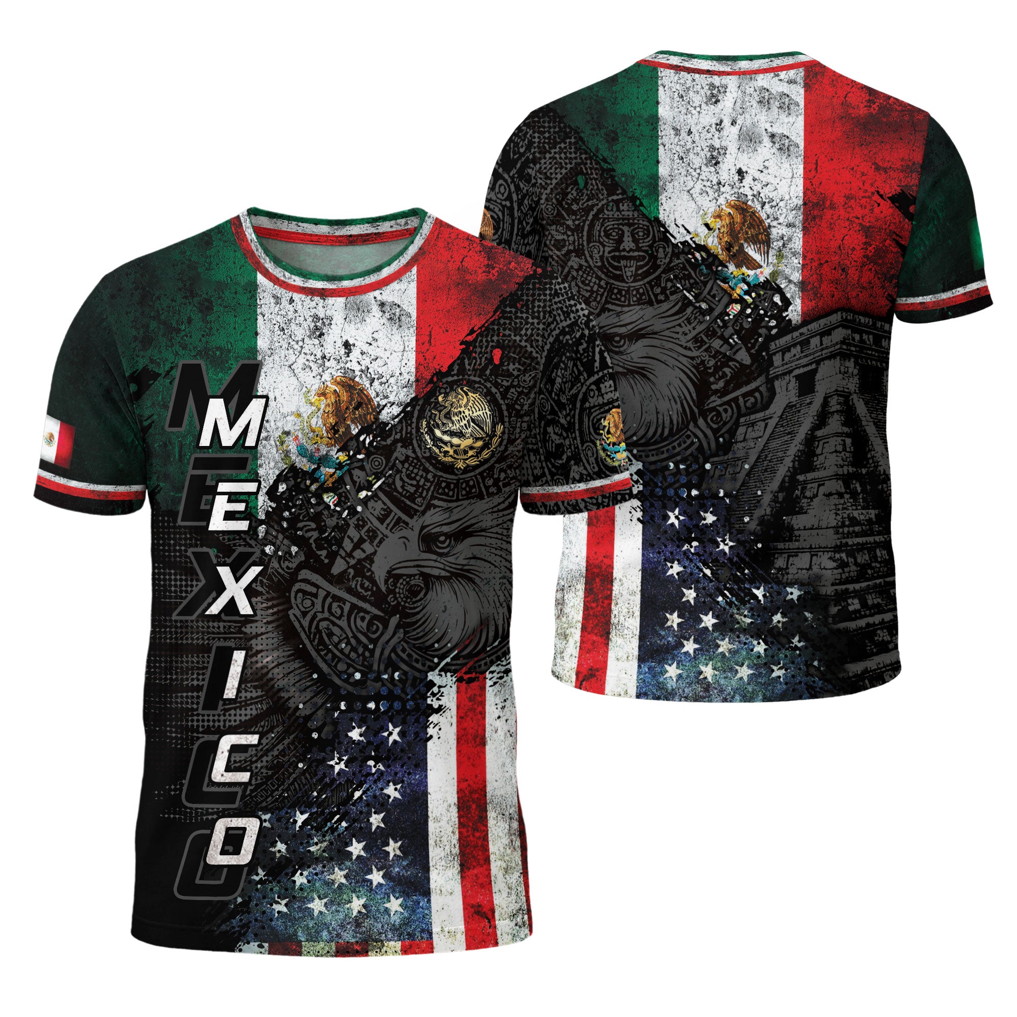 Mexico USA Flag Eagle Heritage Power Unity Identity Shirt