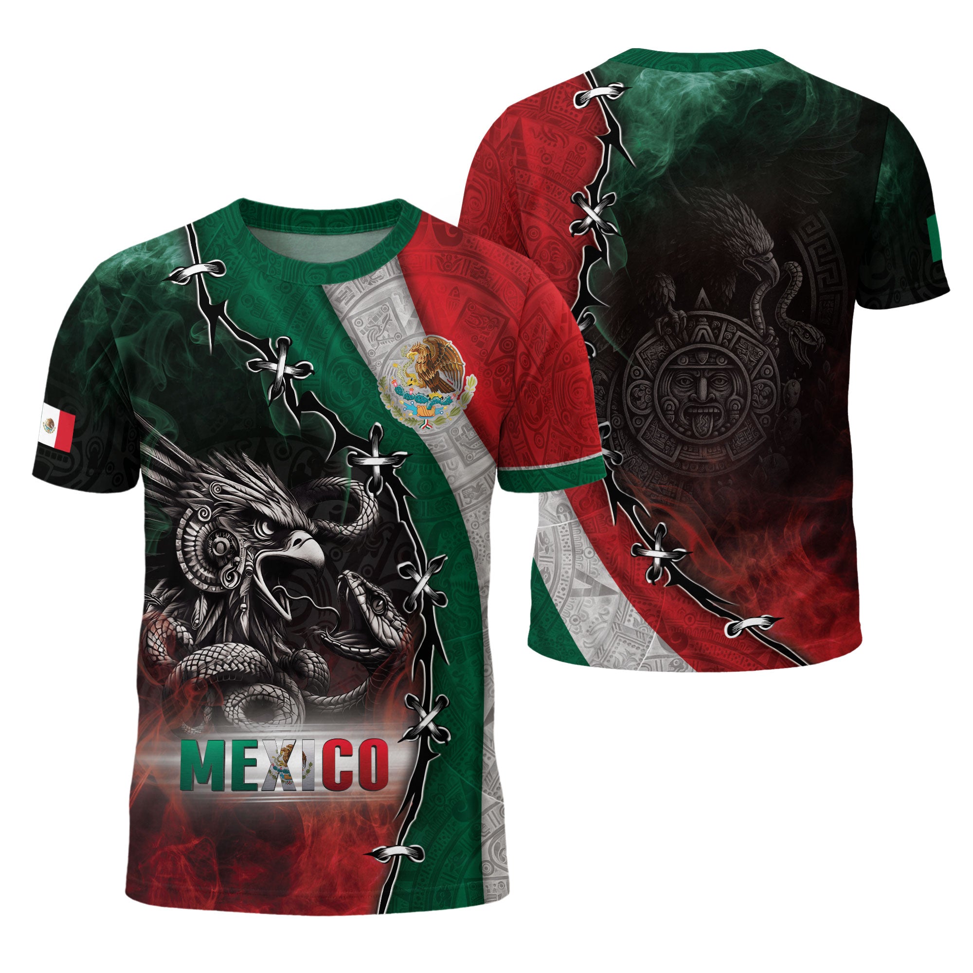 Mexico Flag Eagle Aztec Warrior Heritage Pride Spirit Legacy Shirt