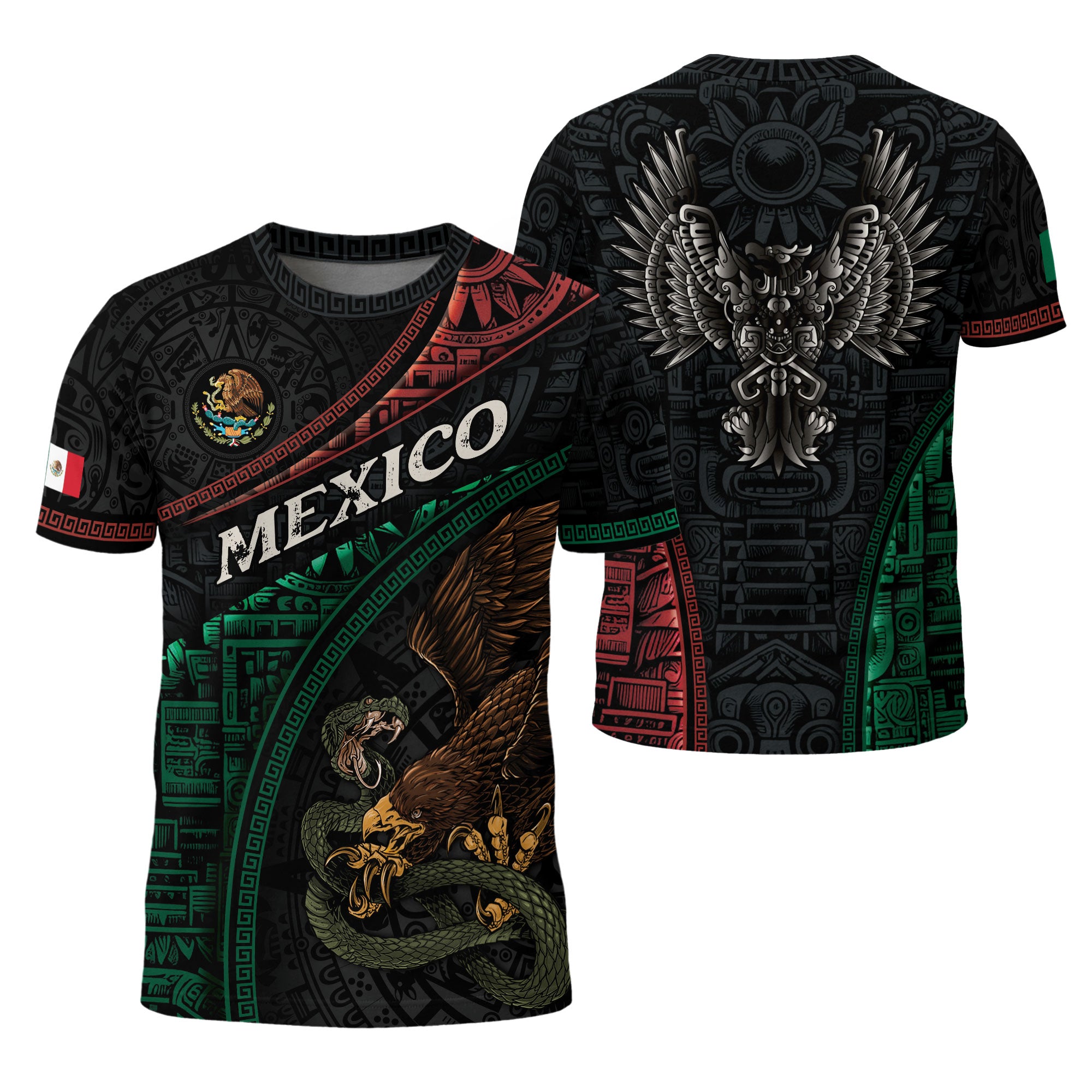 Mexico Flag Aztec Eagle Warrior Heritage Pride Spirit Legacy Shirt
