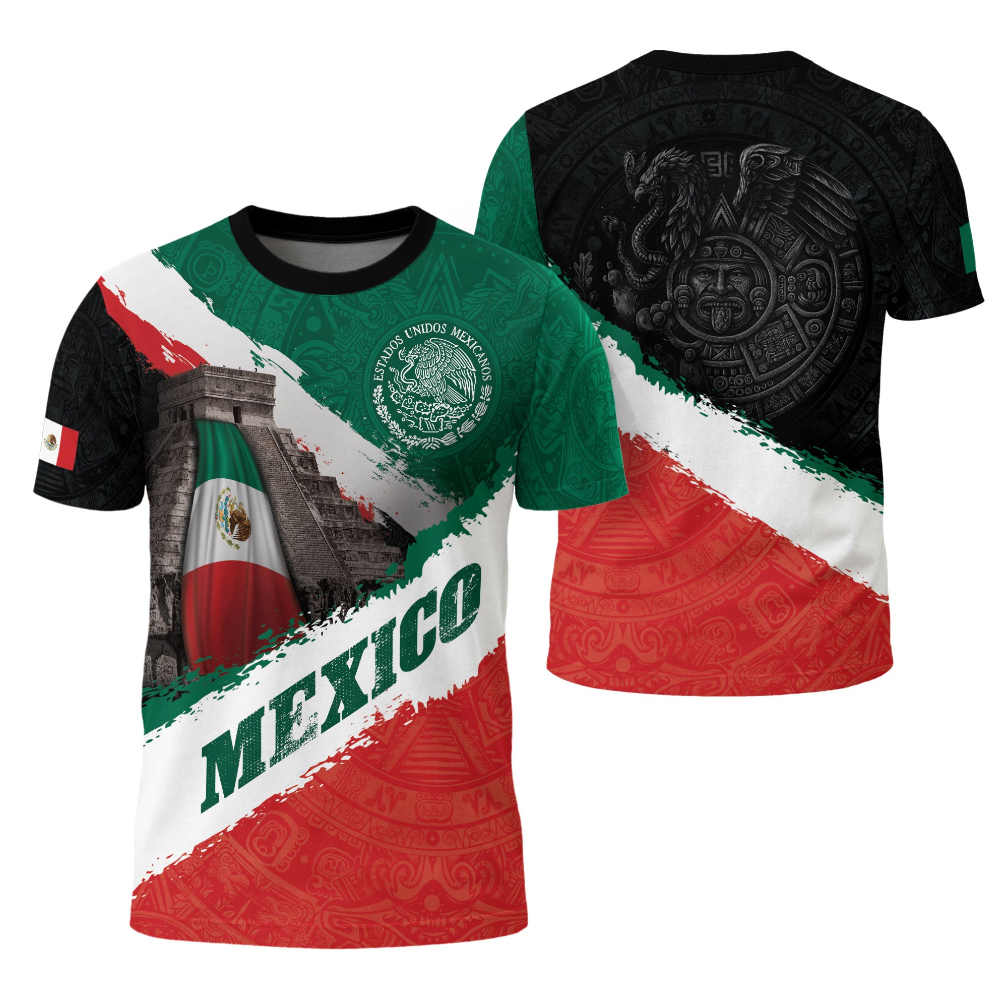 Mexico Flag Pyramid Eagle Aztec Heritage Pride Warrior Spirit Shirt
