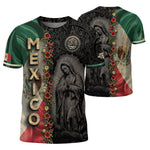 Mexico Flag Guadalupe Aztec Floral Heritage Legacy National Pride Shirt