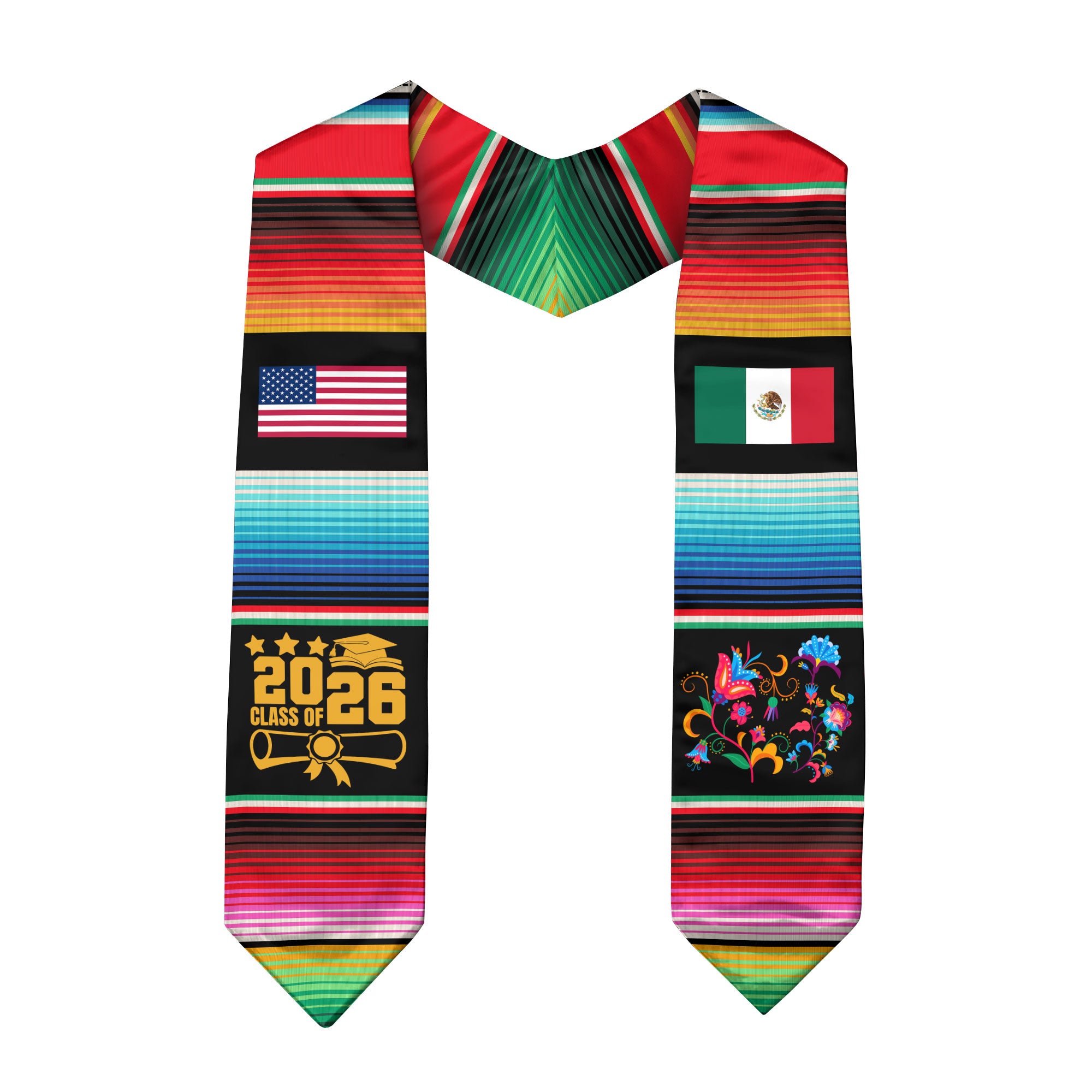 Graduation Sash Mexico 2026, Mexican Stole for Proud Graduate