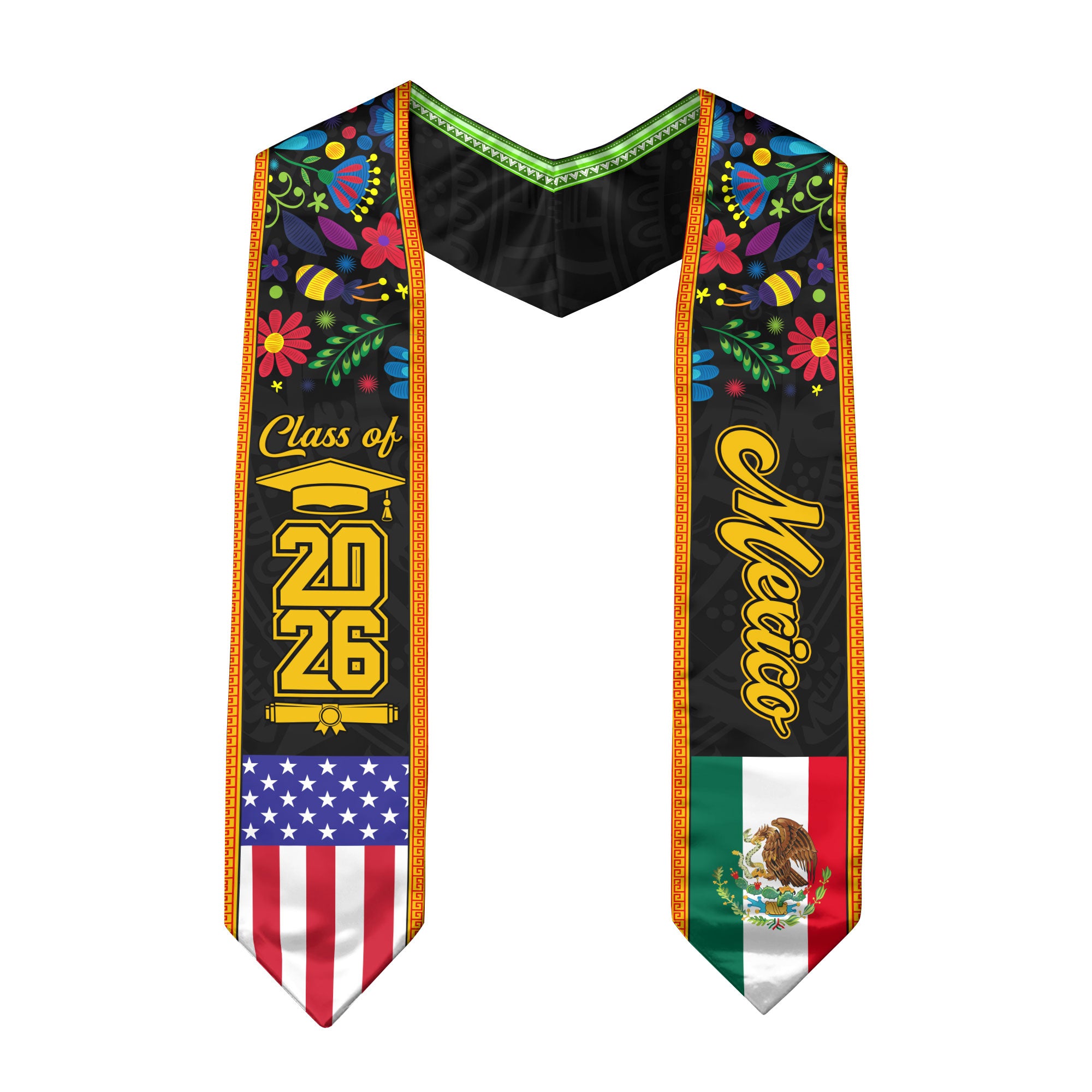Mexican Stole Mexico 2026, Graduation Sash Elegant Design
