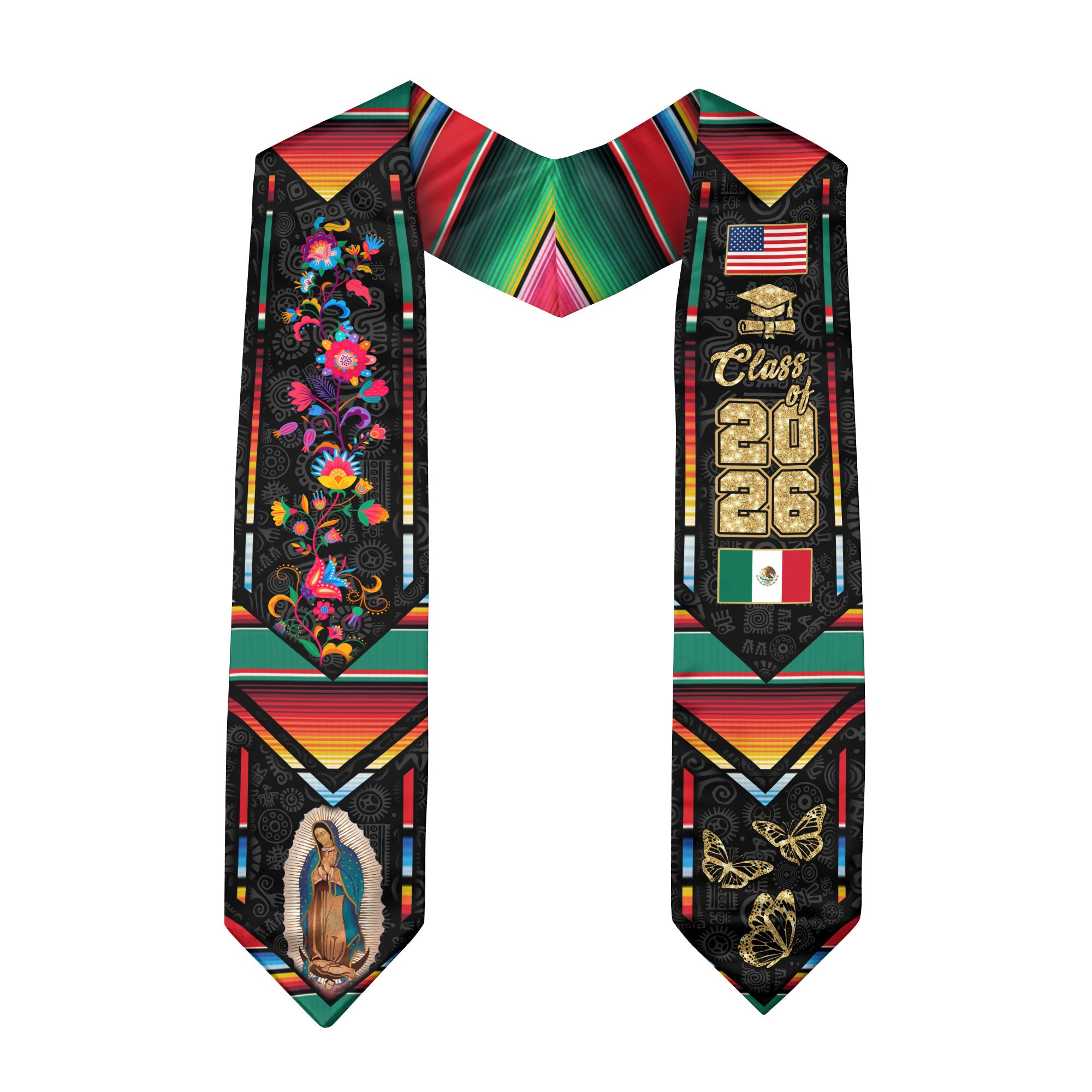 Mexican Stole Mexico Graduation 2026, Sash for Graduate Ceremony