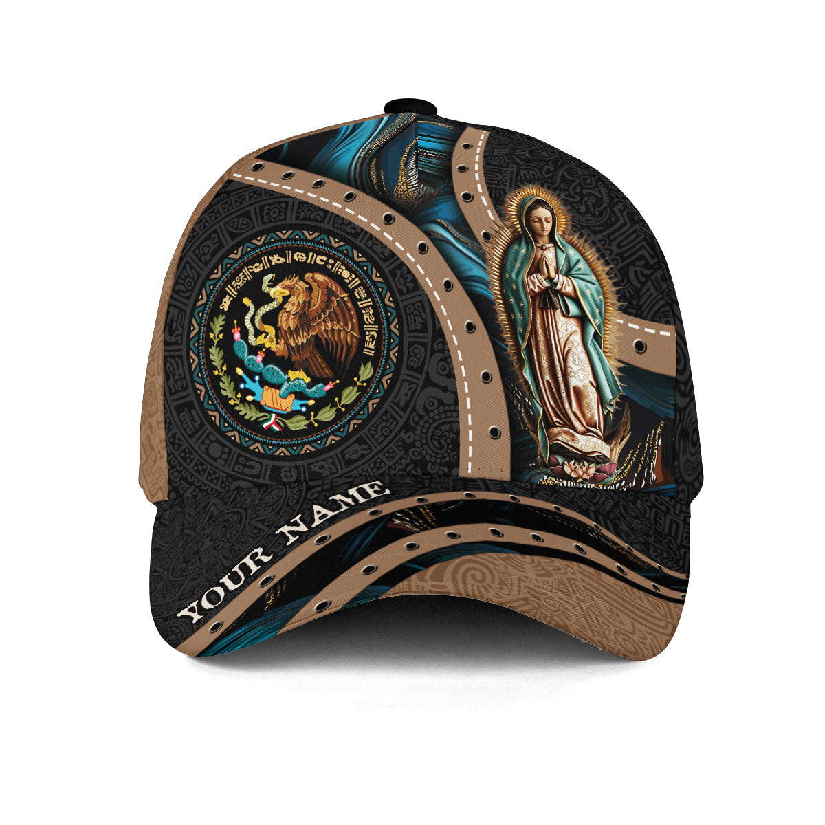 Custom Mexico Guadalupe Virgin Mary Eagle Aztec Heritage Faith Pride Hat
