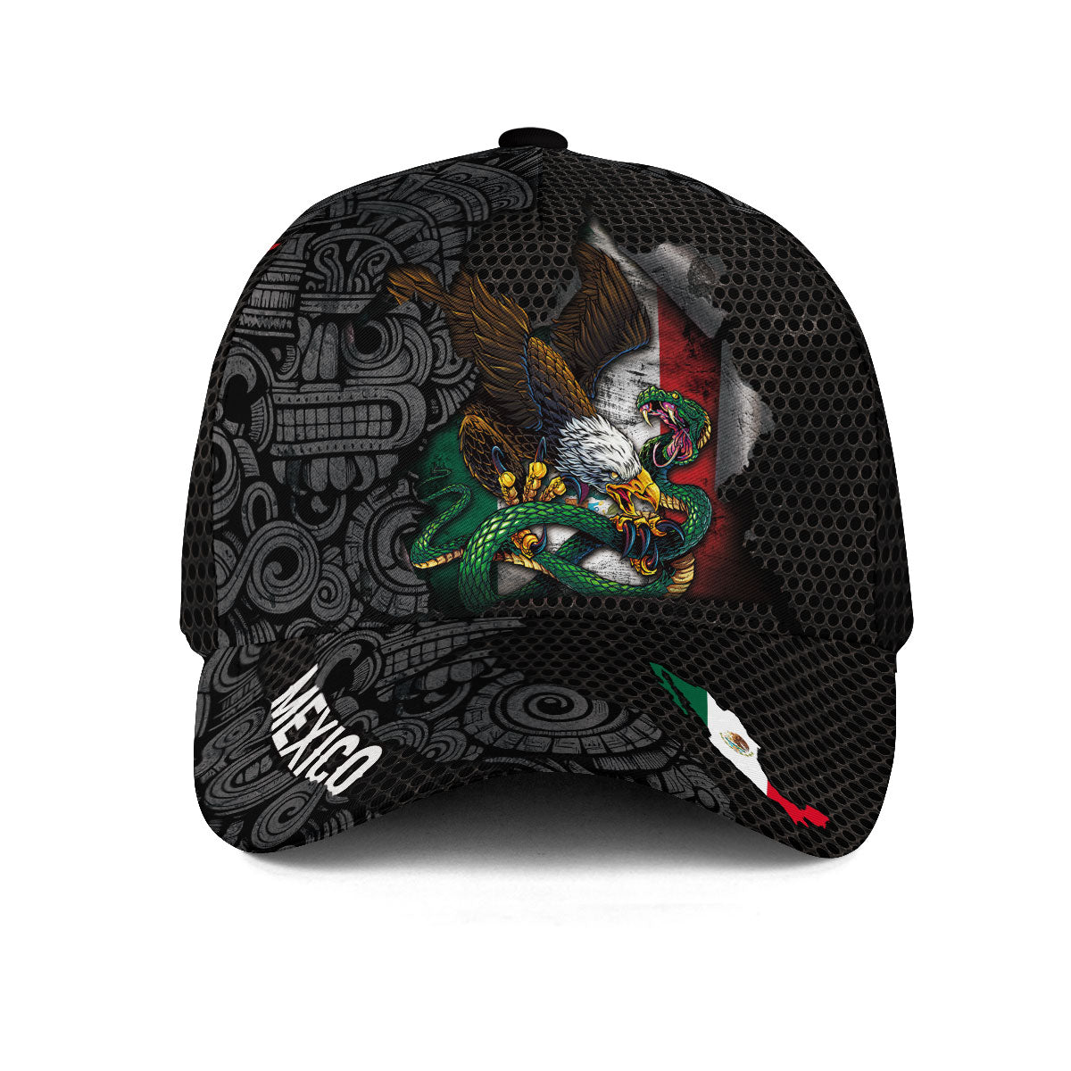 Mexico Flag Eagle Serpent Aztec Heritage Pride Power Design Hat