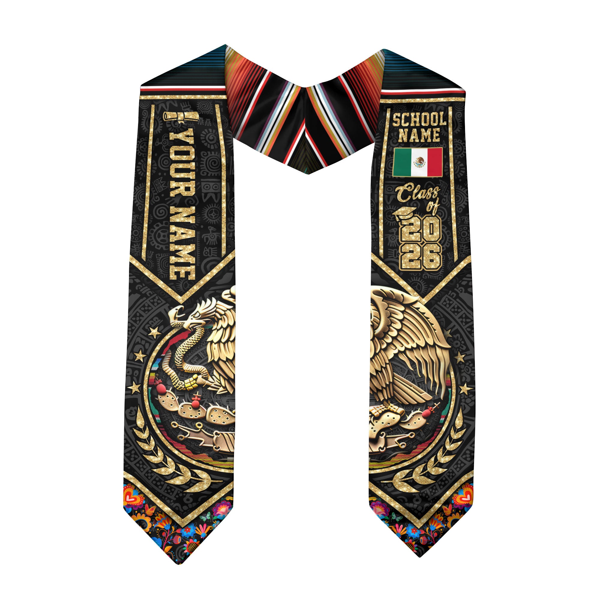 Custom Mexico Mexican Stole 2026, Graduation Sash for College Graduate