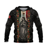 Virgin of Guadalupe Mexican Flag Aztec Faith Heritage Hoodie