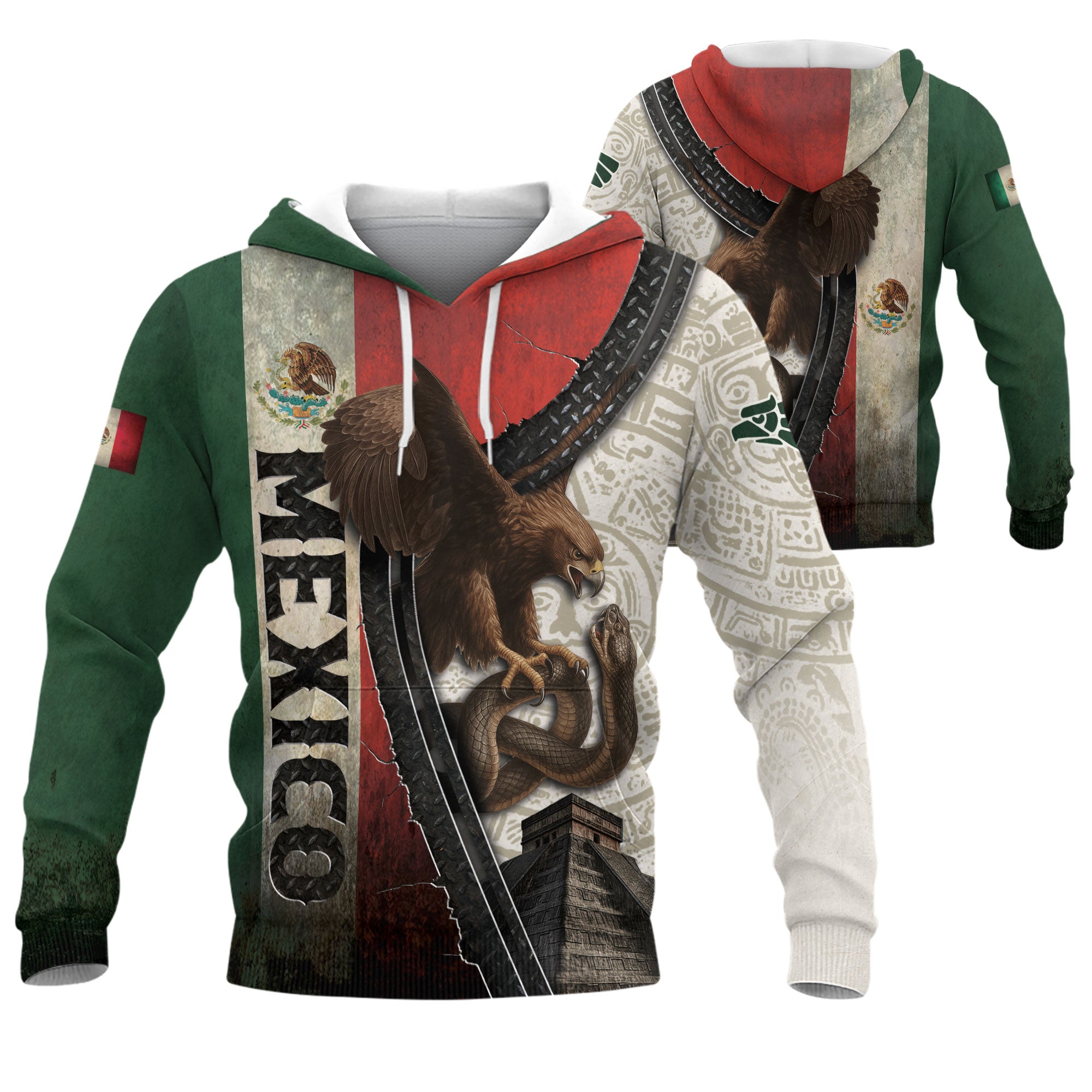 Sudadera con capucha del calendario azteca de piedra solar de México, símbolo antiguo, herencia, orgullo guerrero