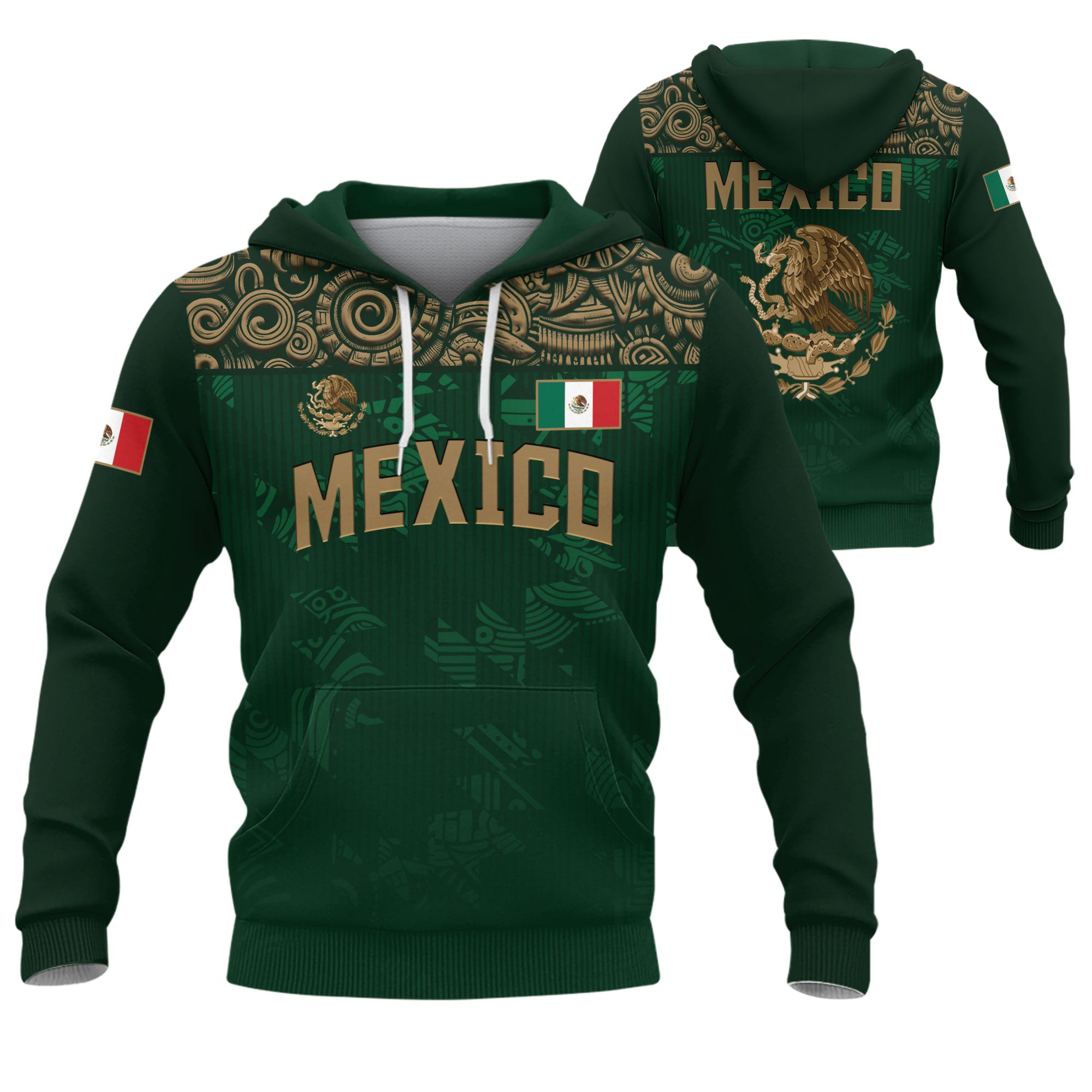 Sudadera con capucha del calendario azteca de piedra solar de México, símbolo antiguo, herencia, orgullo guerrero
