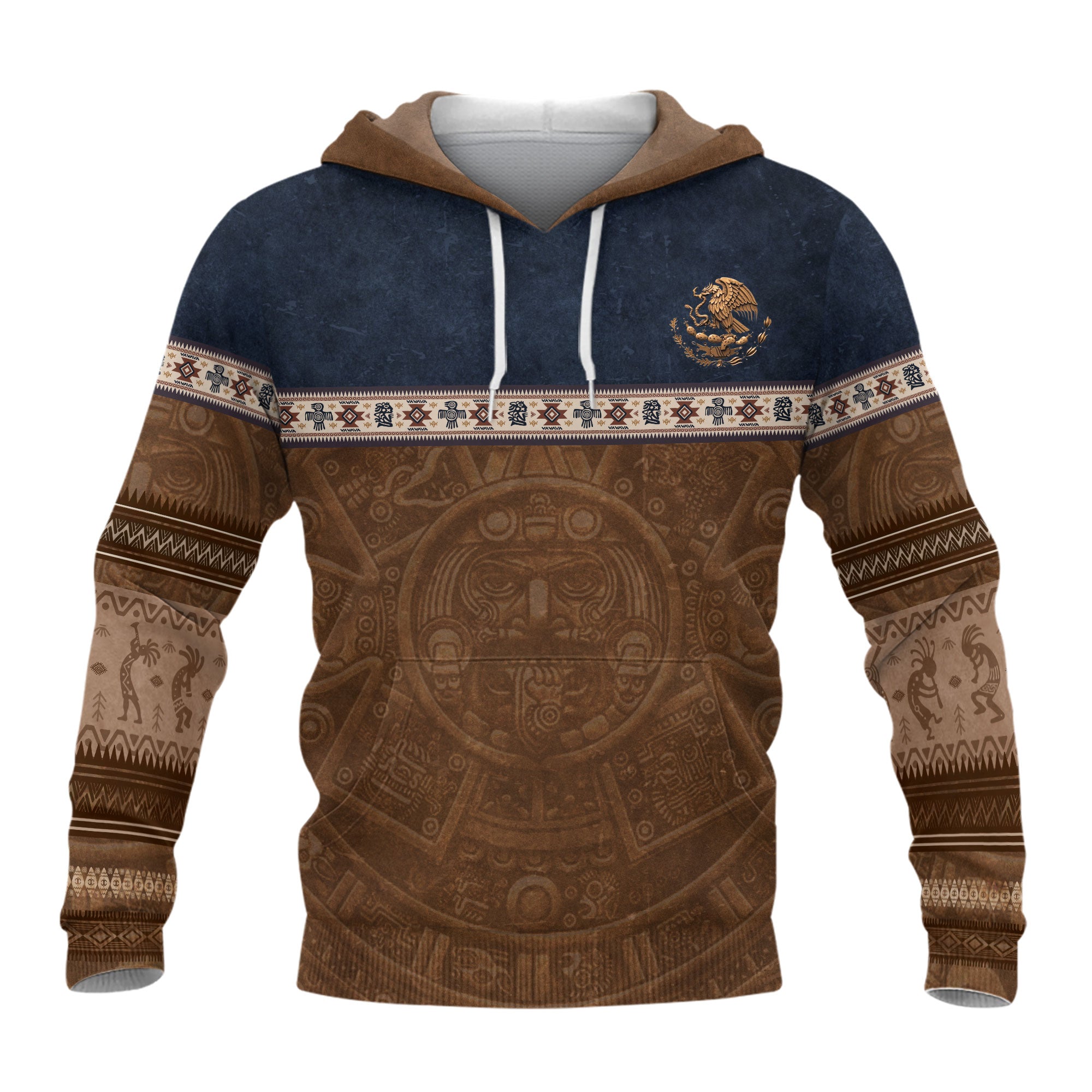Aztec Mexican Tribal Heritage Symbol Graphic Art Design Mens Hoodie