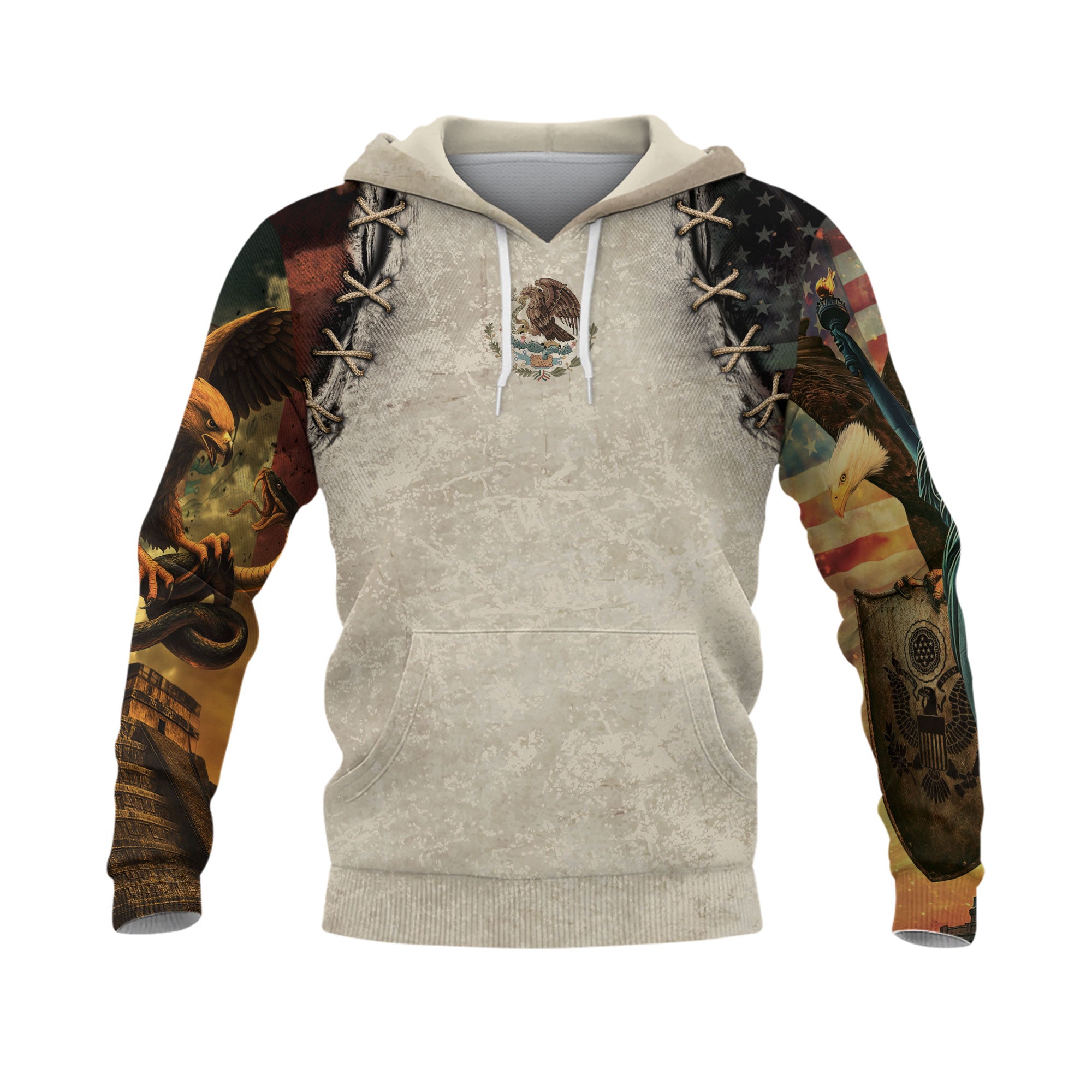 Mexican Eagle Snake Flag Claw Marks Heritage Mens Sudadera De Mexico Hoodie