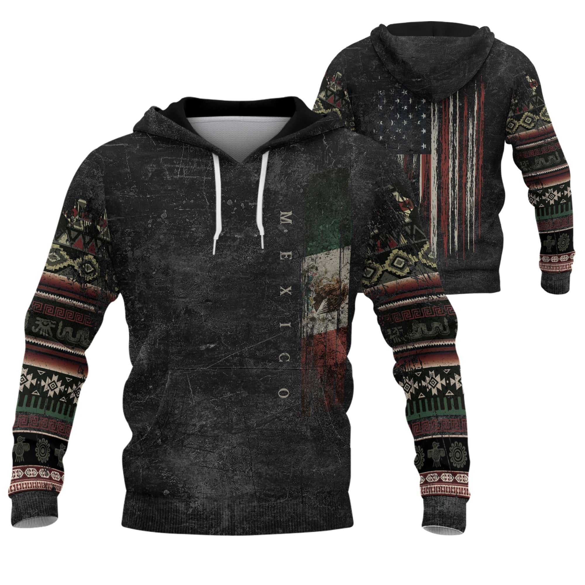 Sudadera con capucha del calendario azteca de piedra solar de México, símbolo antiguo, herencia, orgullo guerrero