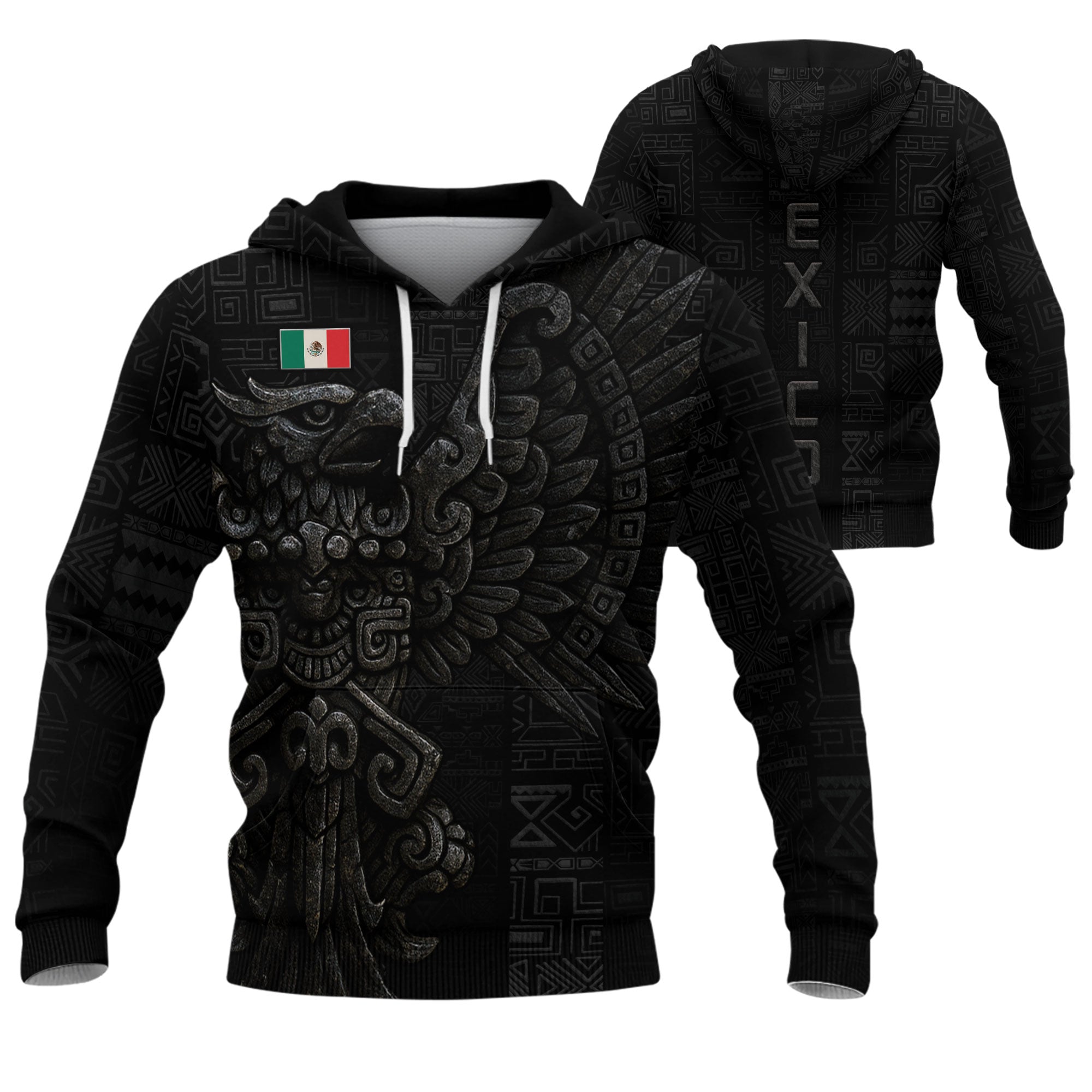 Sudadera con capucha del calendario azteca de piedra solar de México, símbolo antiguo, herencia, orgullo guerrero