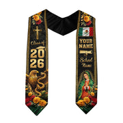 Mexican Graduation Stole 2026 Custom Graduation Sash Personalized Stoles for Graduation Mexico