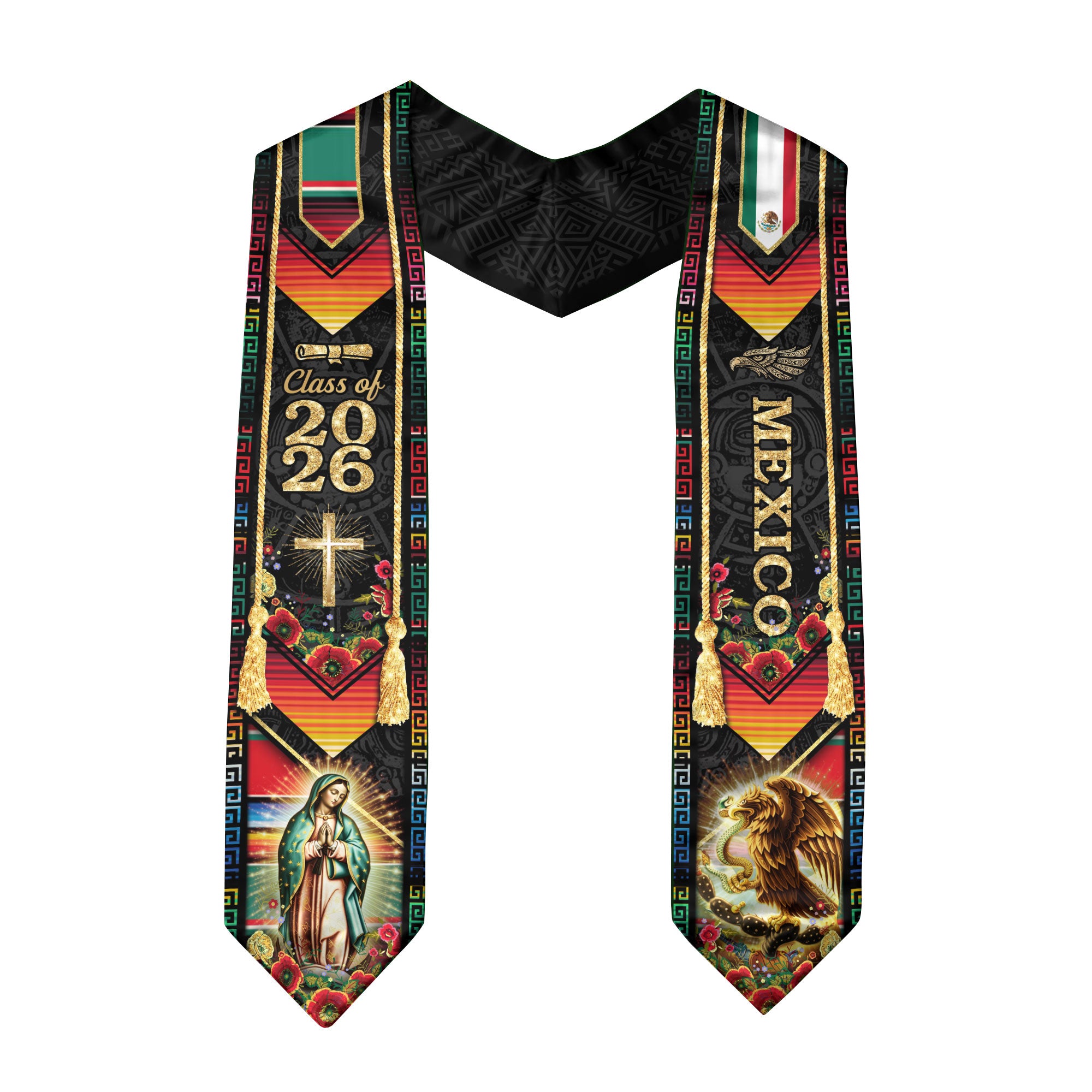 Catholic Graduation Stole 2026 Guadalupe Mexico Eagle Religious Hispanic