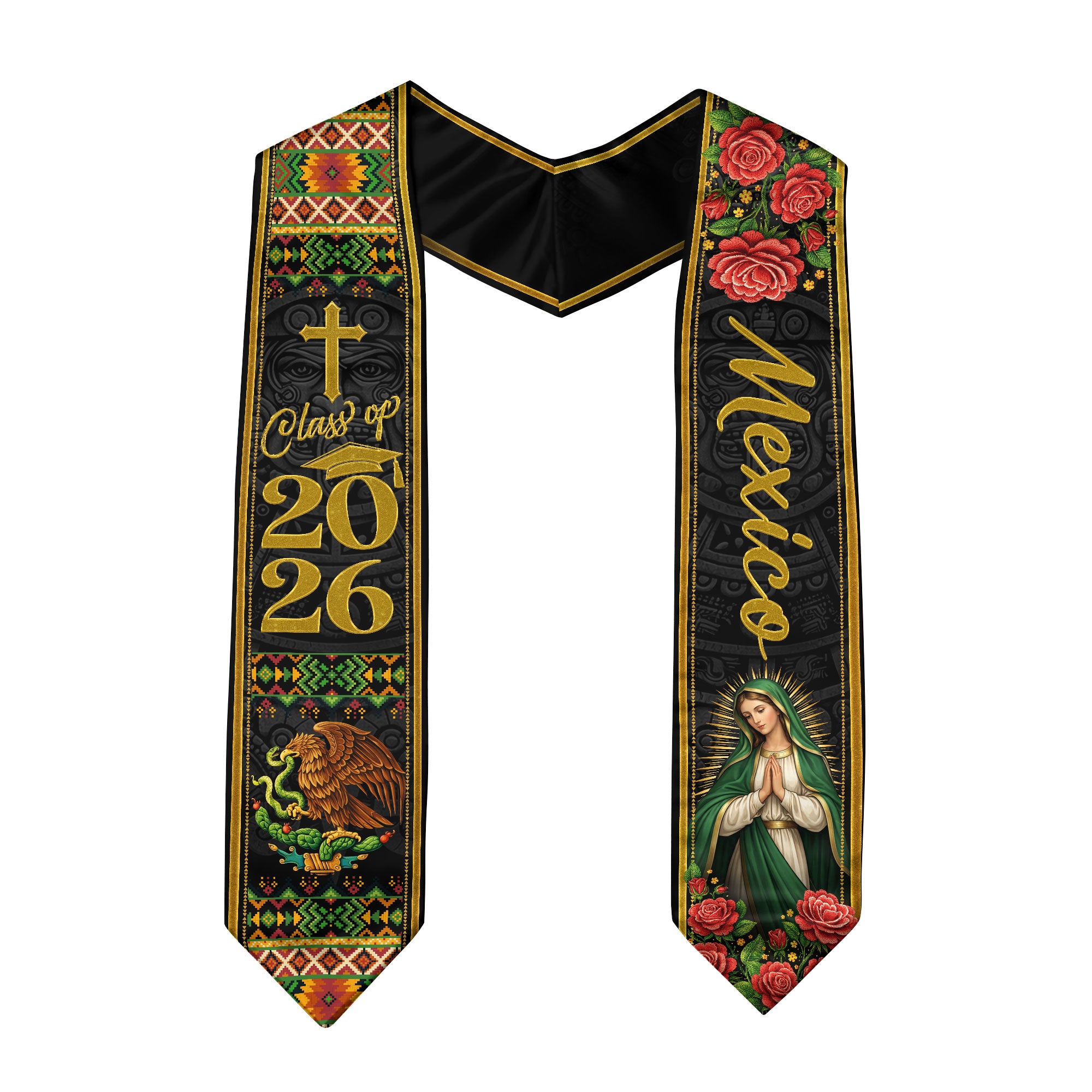 Our Lady of Guadalupe Graduation Stole 2026 - Mexican Heritage Graduation Sash