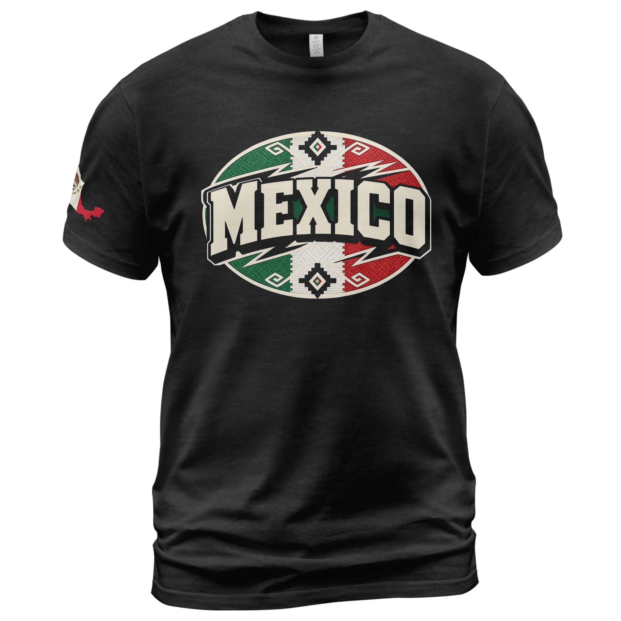 Mexico Graphic T-Shirt Cultural Flag Print Design Casual Short Sleeve Cotton Apparel