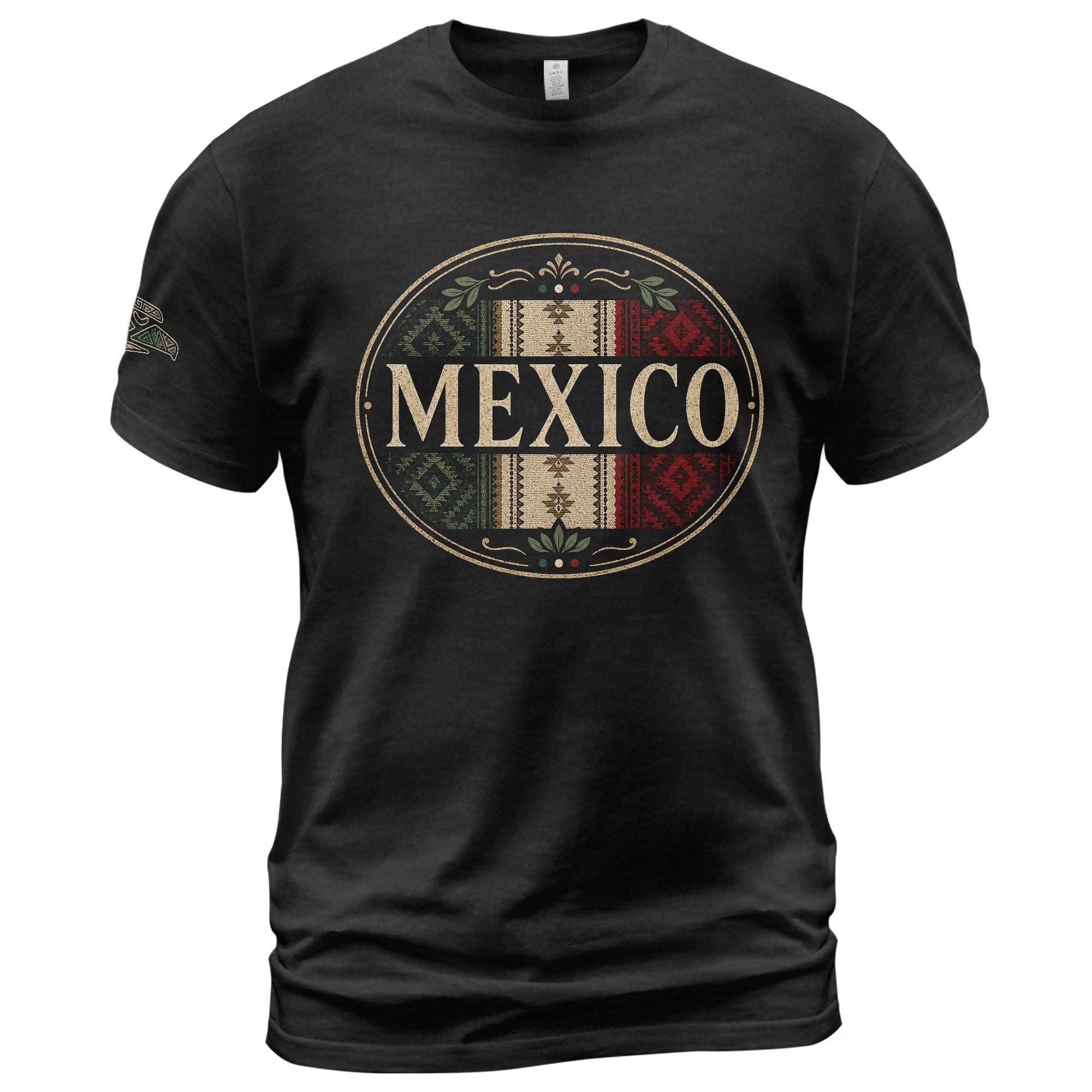 Mexico Graphic T-Shirt Vintage Cultural Pattern Design Casual Cotton Short Sleeve Apparel