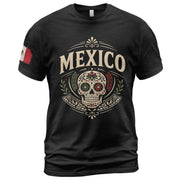 Mexico Sugar Skull Graphic T-Shirt Cultural Day of the Dead Design Casual Cotton Apparel